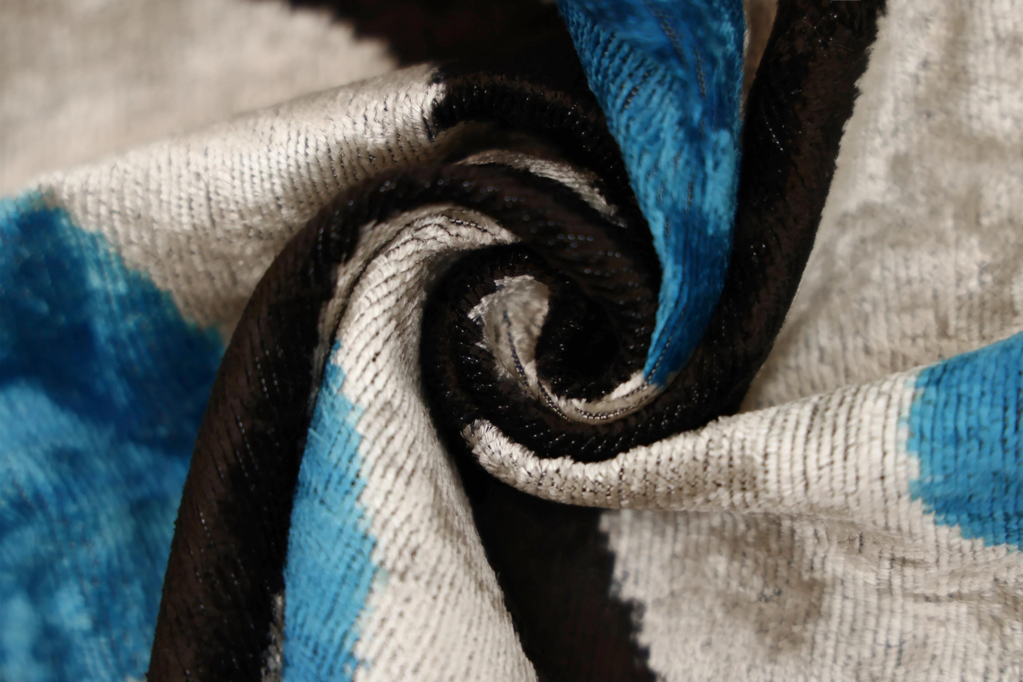 Blue Orbit Silk Velvet Pillow 16x24 Handmade Luxury Lumbar Cushion - Image 7