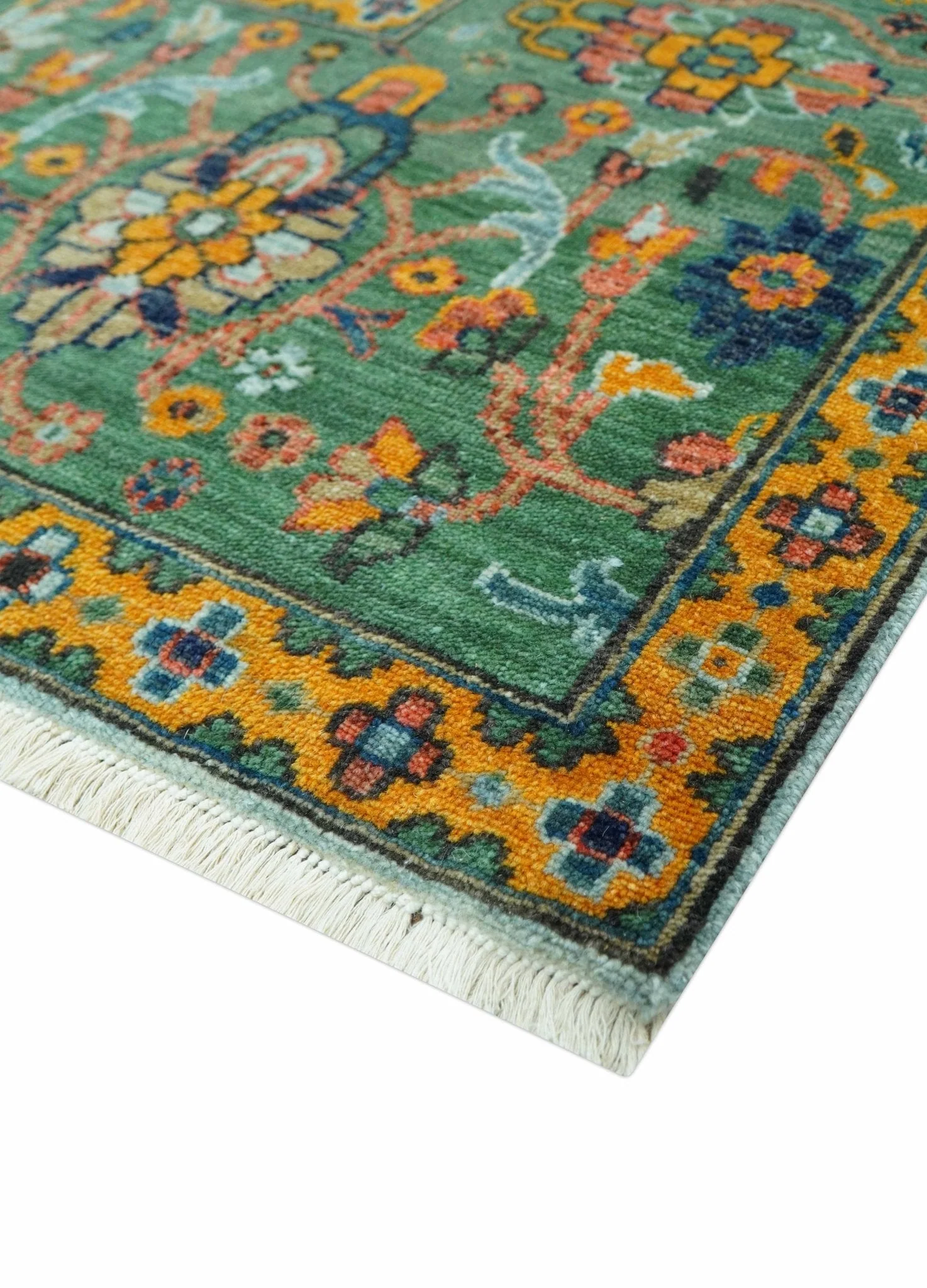 Blue Traditional Turkish knot fine 9.6x12 Hand knotted Wool Area Rug - Image 11
