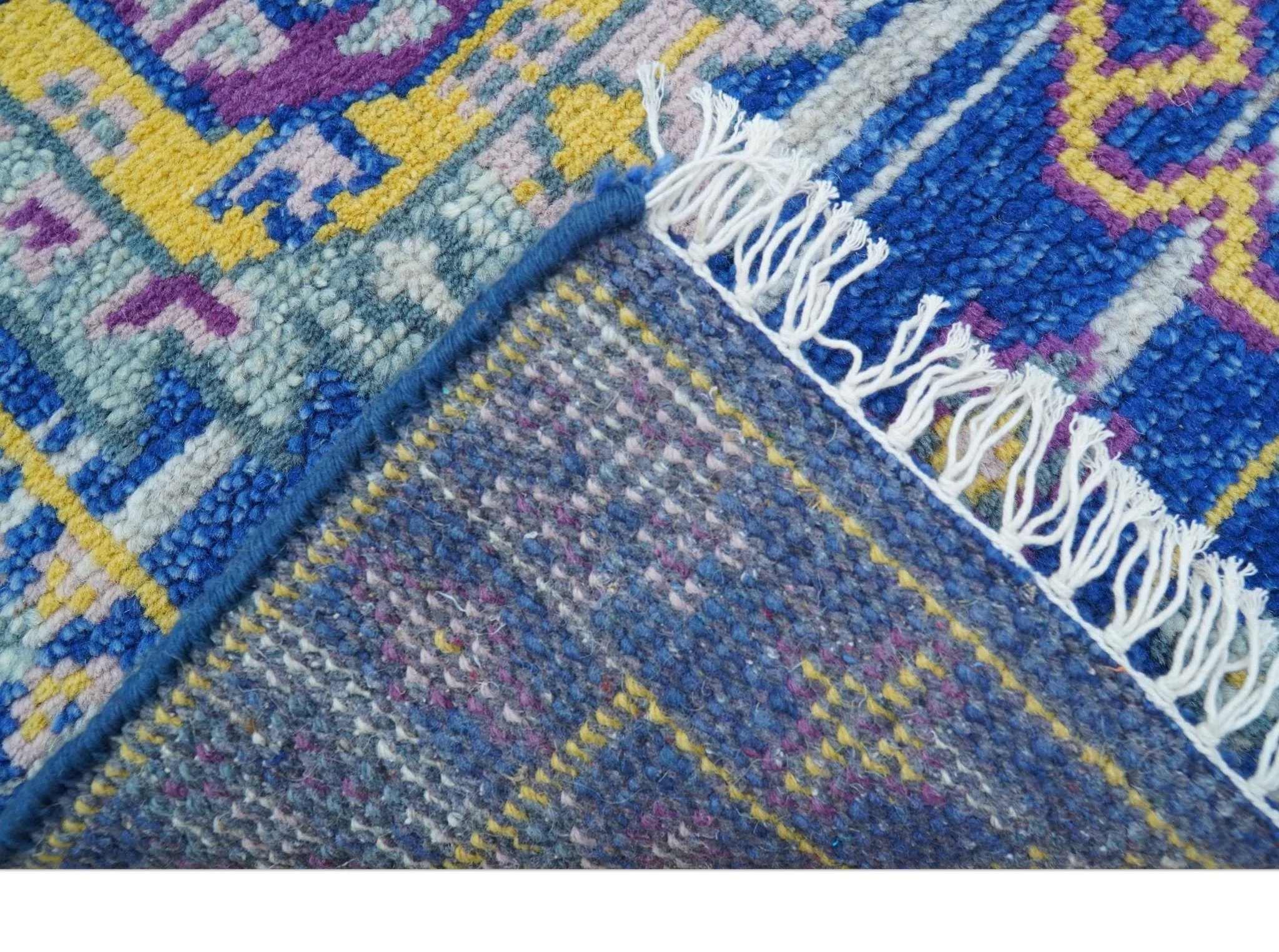 Blue Transitional Design 2x3 Hand knotted  Wool Area Rug - Image 6