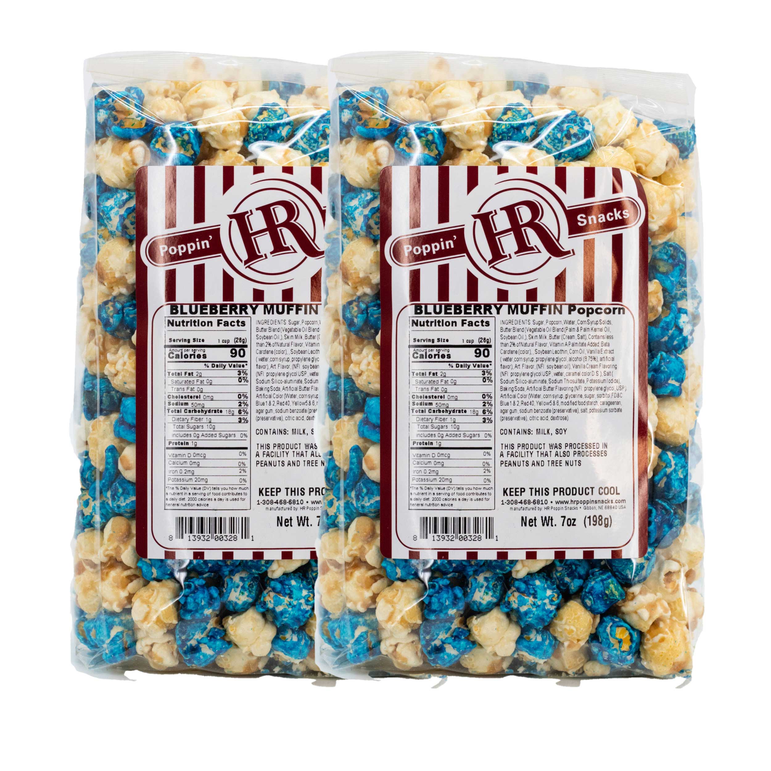 Blueberry Muffin Popcorn | Pack of 2 | 8 oz | HR Poppin' Snacks