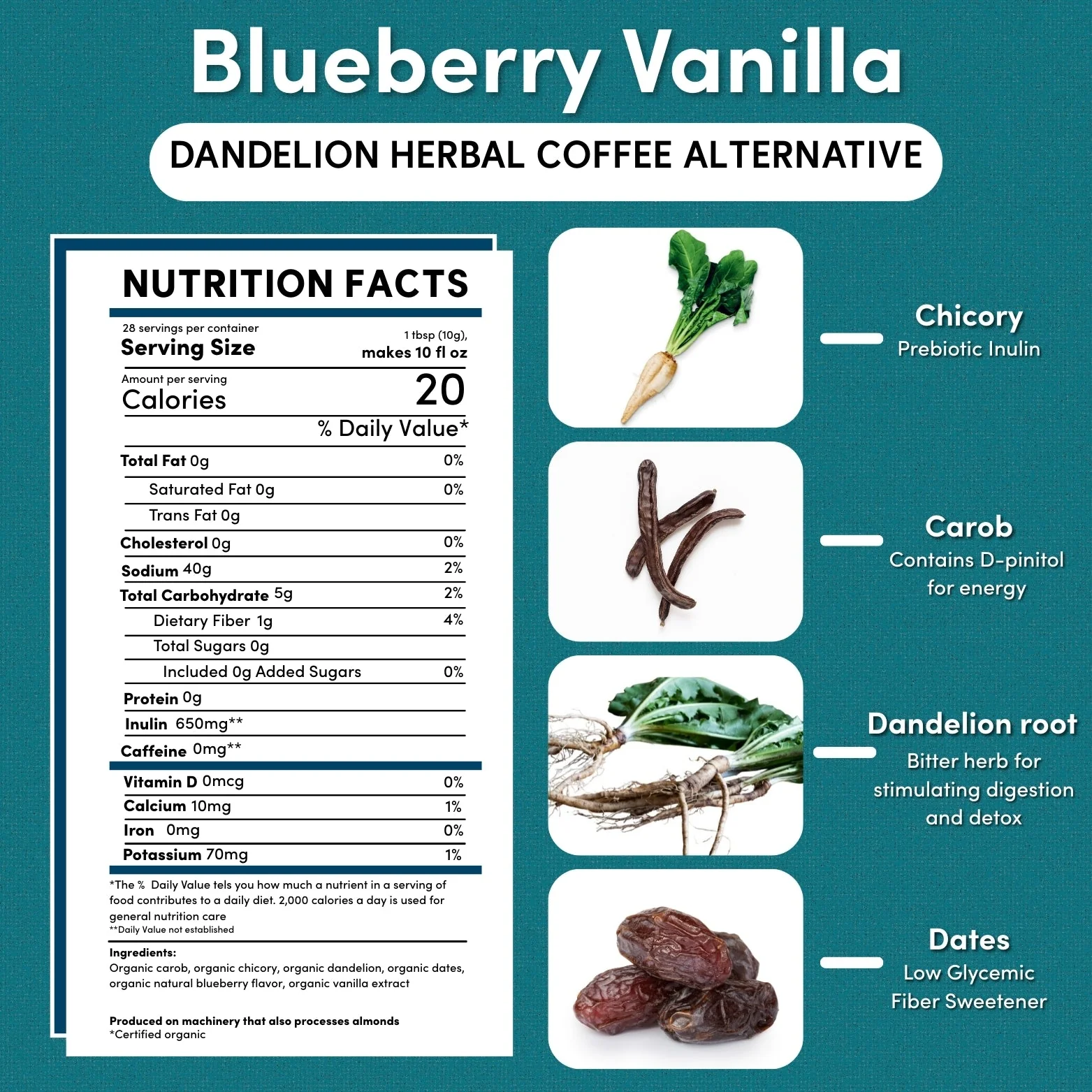 Blueberry Vanilla Chicory Herbal Coffee - Image 3