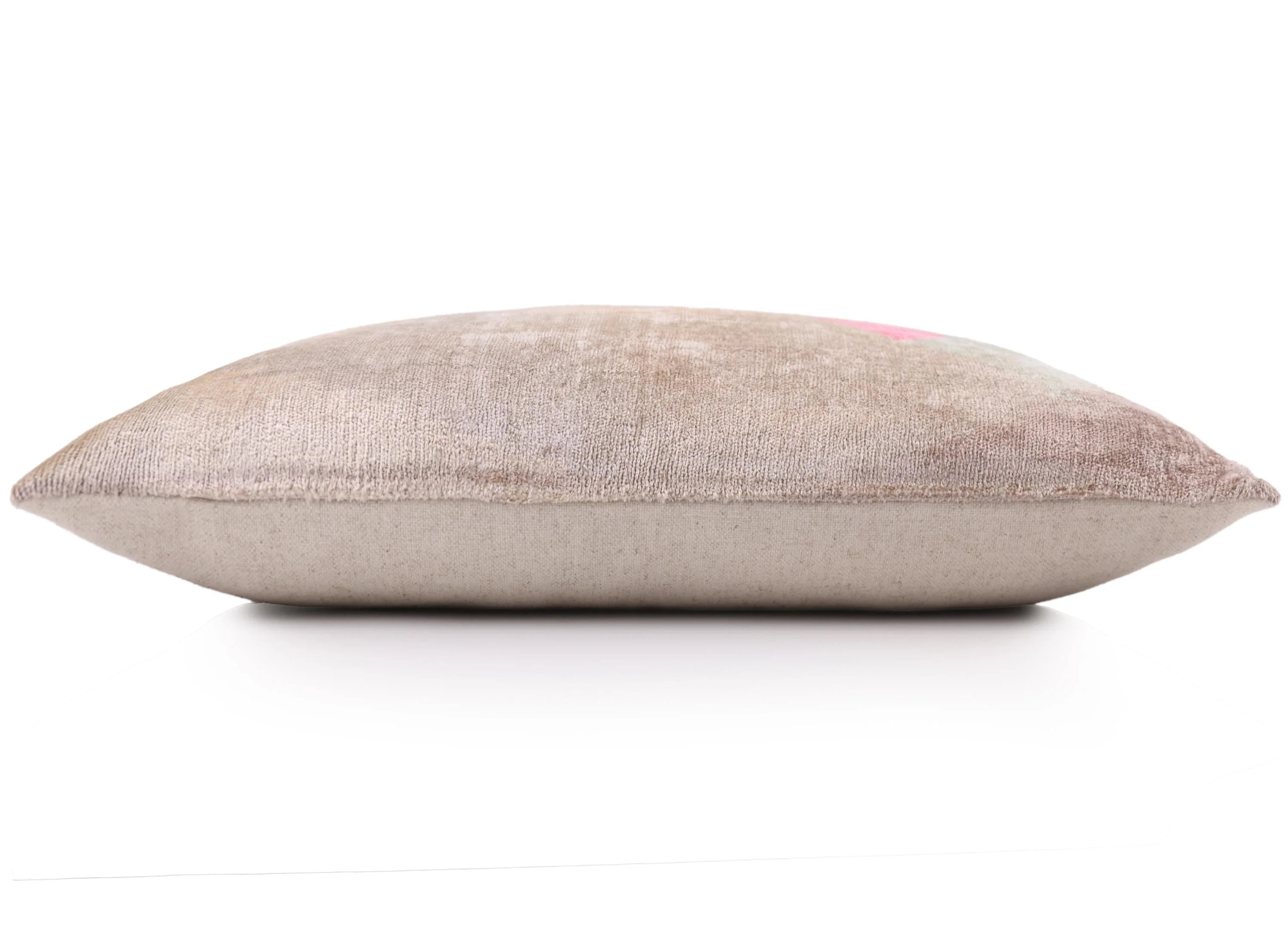 Blush Abstract Silk Velvet Lumbar Pillow, Vegetable Dyed – 16x24 in - Image 4