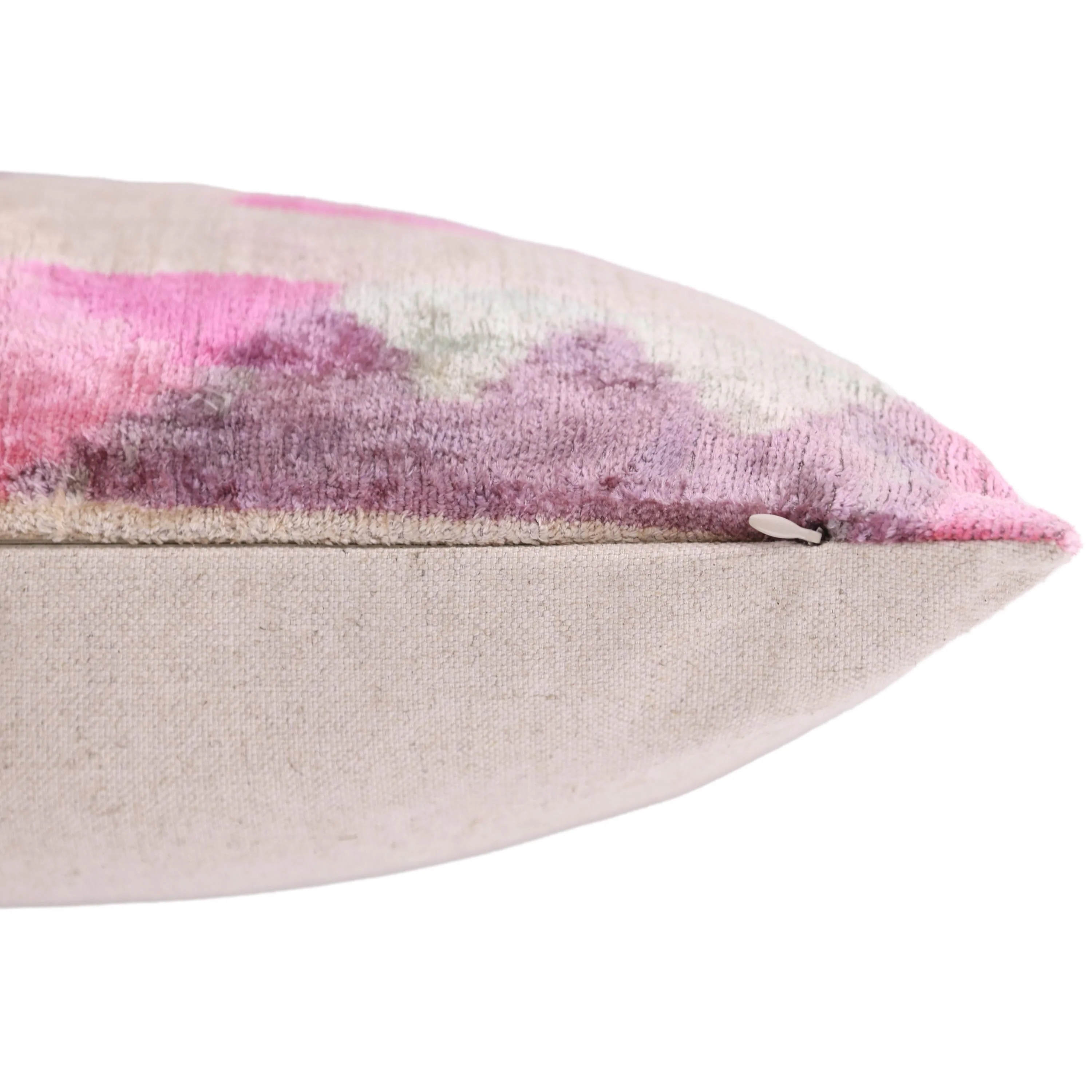 Blush Abstract Silk Velvet Lumbar Pillow, Vegetable Dyed – 16x24 in - Image 6