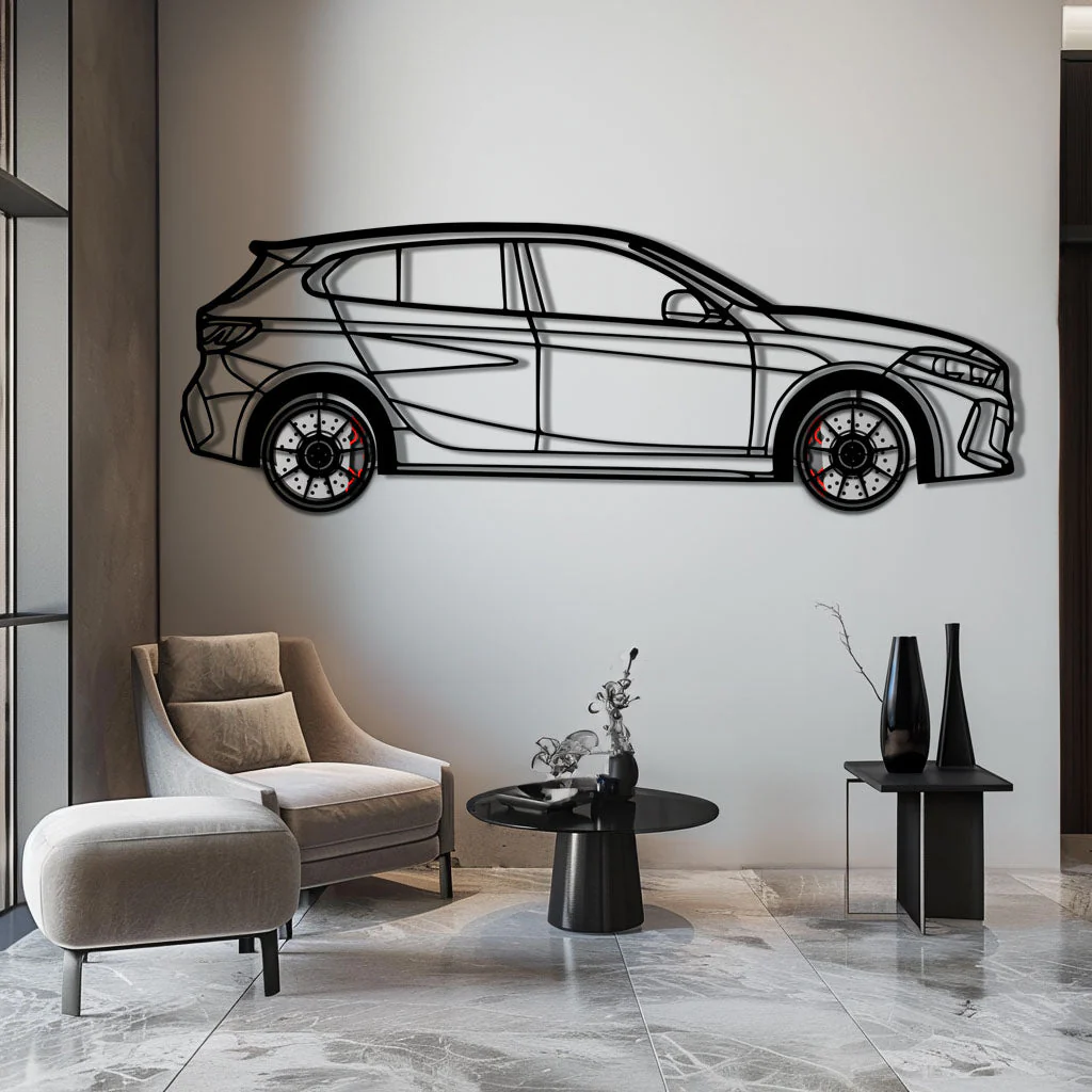 BMW 135i F40 Metal Car Wall Art with Rotating Wheels - M Performance Hatchback Silhouette - Interactive Automotive Decor - KAFMEKA102 - Image 4