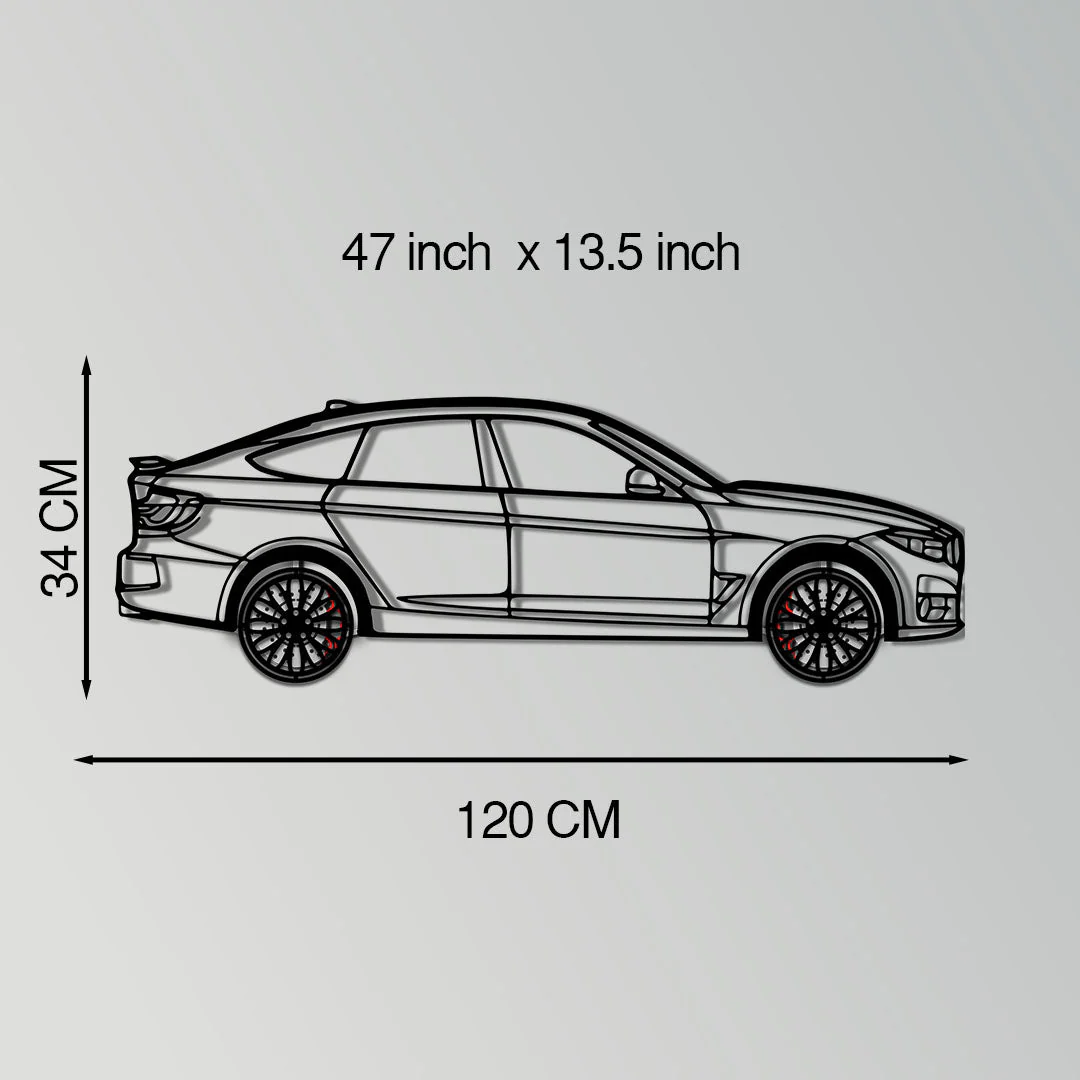 BMW 330 GT F34 Metal Car Wall Art with Rotating Wheels - Gran Turismo Silhouette Decor - Interactive Automotive Wall Art - KAFMEKA103 - Image 11