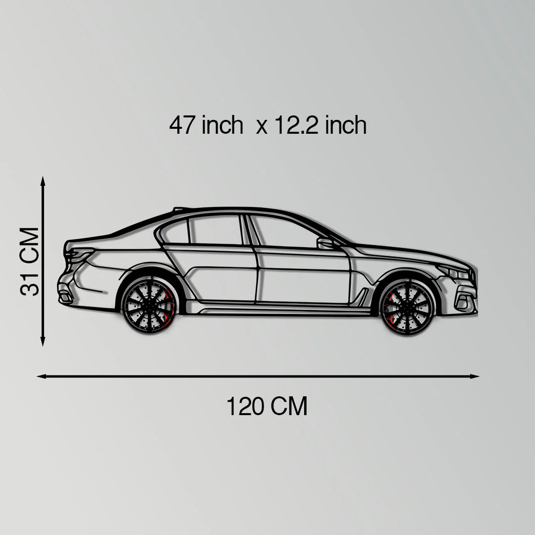 BMW 750i Metal Car Wall Art with Rotating Wheels - Luxury Executive Sedan Silhouette - Interactive Automotive Wall Decor - KAFMEKA104 - Image 11