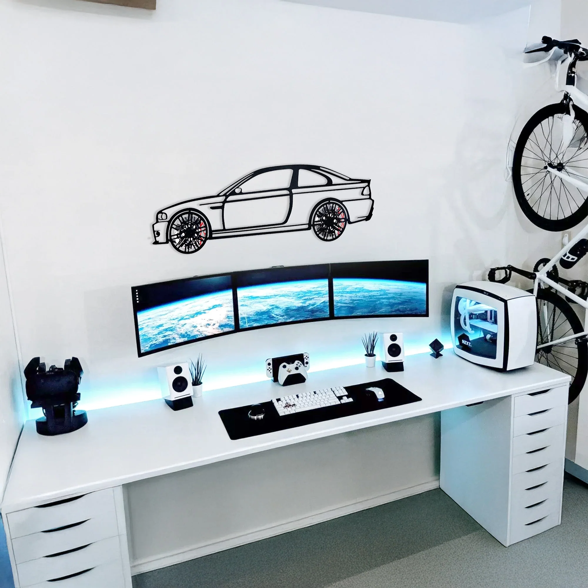 BMW E46 M3 Wall Art – Steel Silhouette with Spinning Wheels-KAFMEKA016 - Image 7
