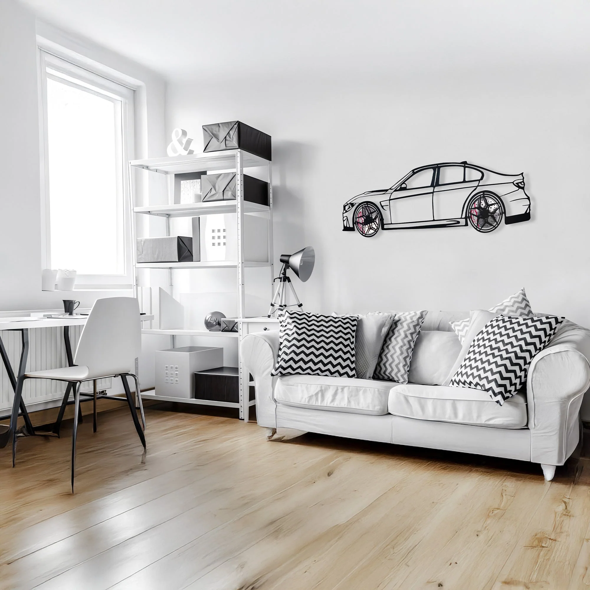 BMW M3 Wall Art – F80 Steel Silhouette with Spinning Wheels-KAFMEKA017 - Image 10