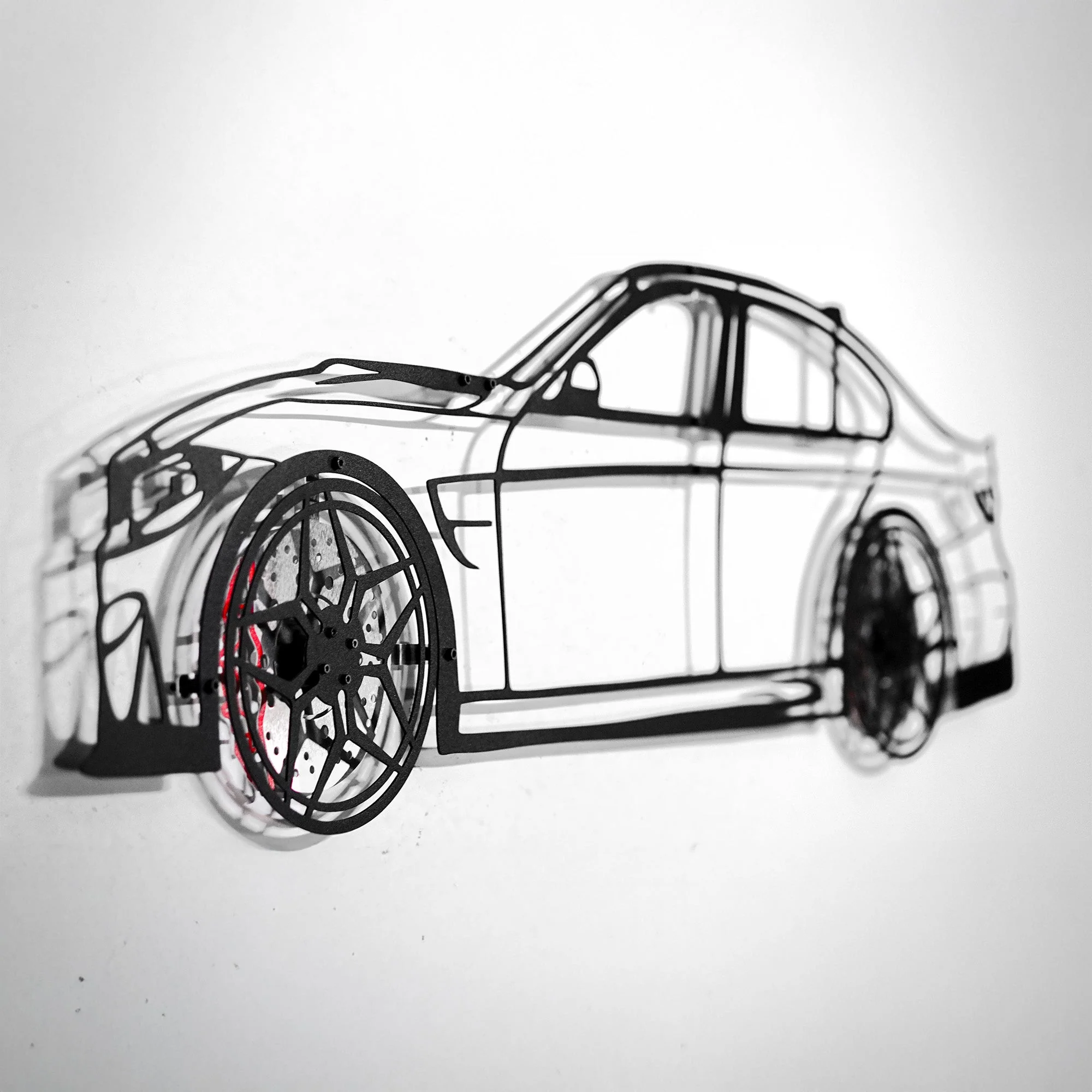BMW M3 Wall Art – F80 Steel Silhouette with Spinning Wheels-KAFMEKA017 - Image 4