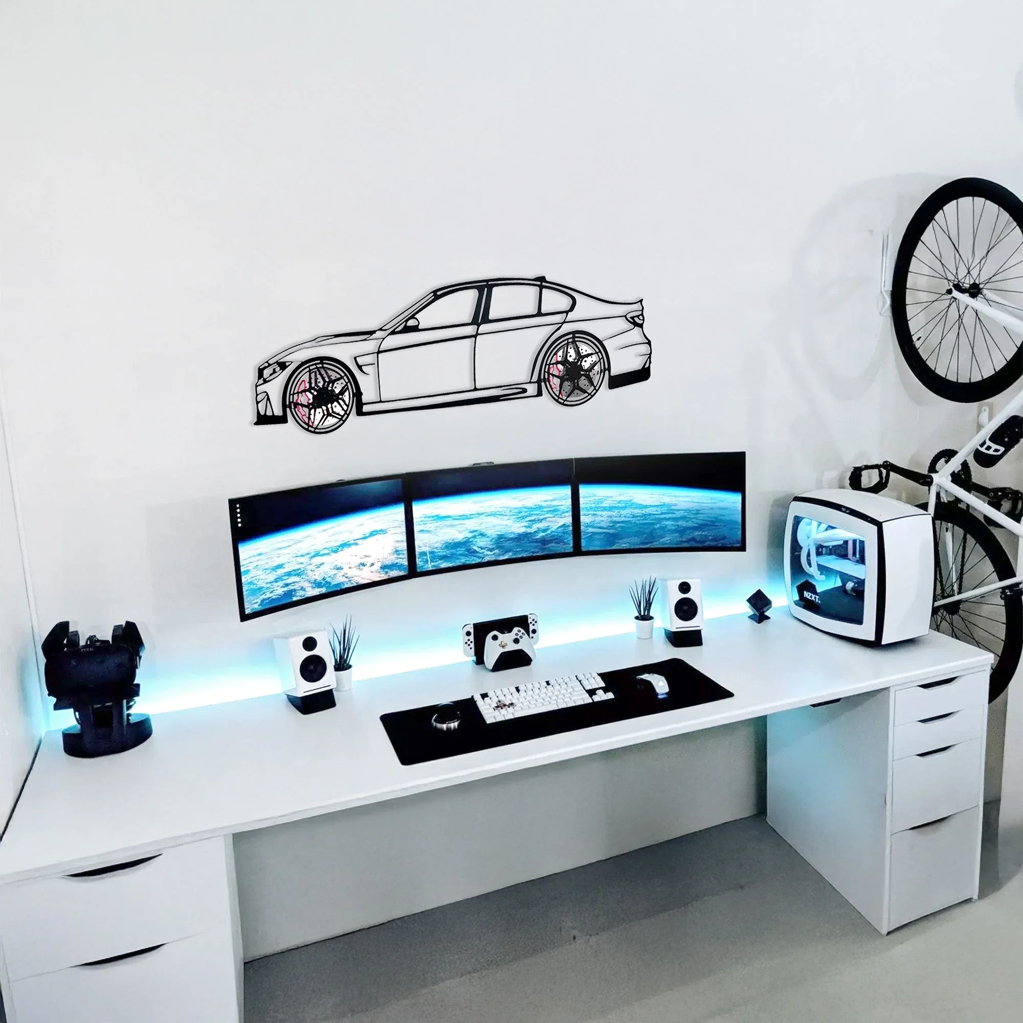 BMW M3 Wall Art – F80 Steel Silhouette with Spinning Wheels-KAFMEKA017 - Image 6