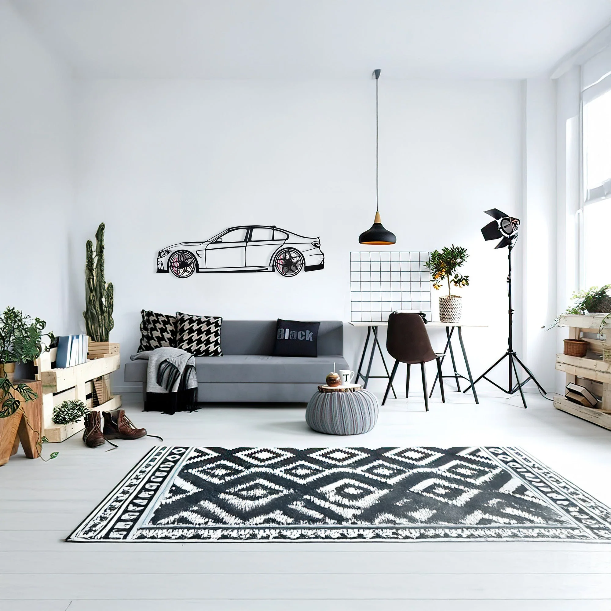 BMW M3 Wall Art – F80 Steel Silhouette with Spinning Wheels-KAFMEKA017 - Image 9