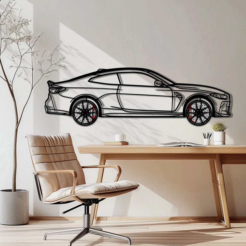 BMW M4 CSL Metal Car Wall Art with Rotating Wheels - Limited Edition G82 Silhouette - Interactive Automotive Wall Art - KAFMEKA108 - Image 3
