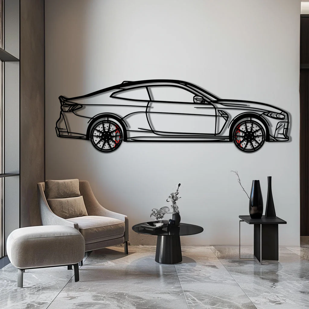 BMW M4 CSL Metal Car Wall Art with Rotating Wheels - Limited Edition G82 Silhouette - Interactive Automotive Wall Art - KAFMEKA108 - Image 5