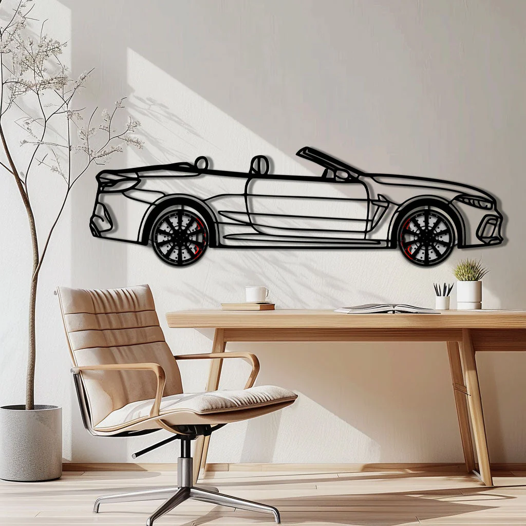 BMW M8 Competition Metal Car Wall Art with Rotating Wheels - M Power Luxury Silhouette - Interactive Automotive Wall Art - KAFMEKA109 - Image 3