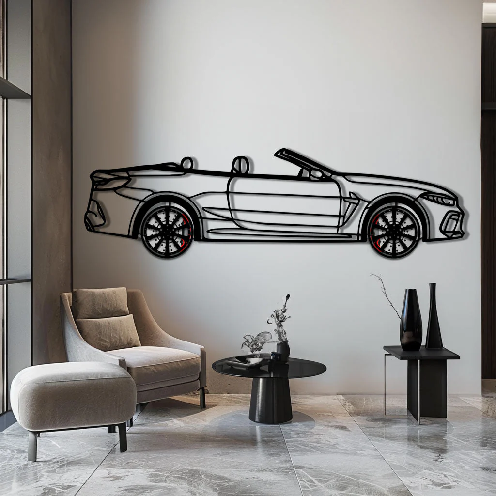 BMW M8 Competition Metal Car Wall Art with Rotating Wheels - M Power Luxury Silhouette - Interactive Automotive Wall Art - KAFMEKA109 - Image 5