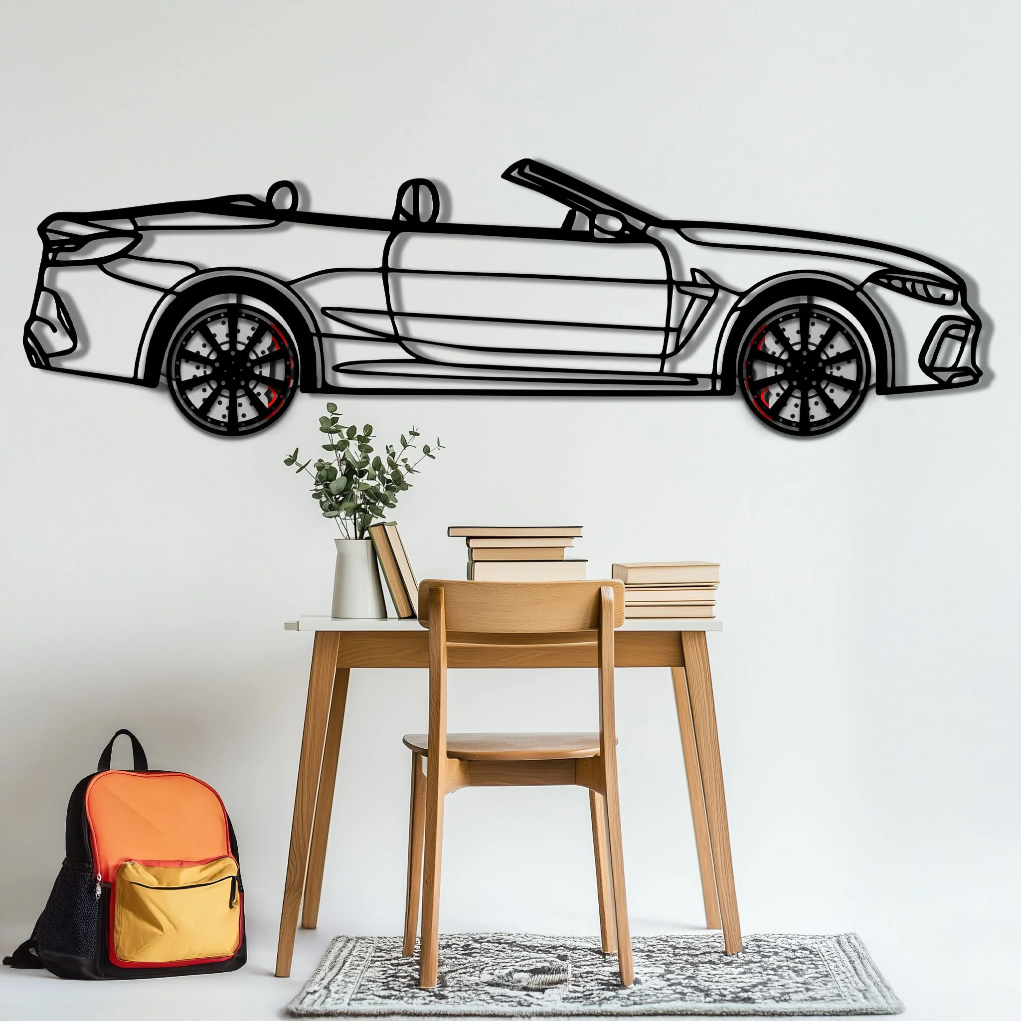 BMW M8 Competition Metal Car Wall Art with Rotating Wheels - M Power Luxury Silhouette - Interactive Automotive Wall Art - KAFMEKA109 - Image 6