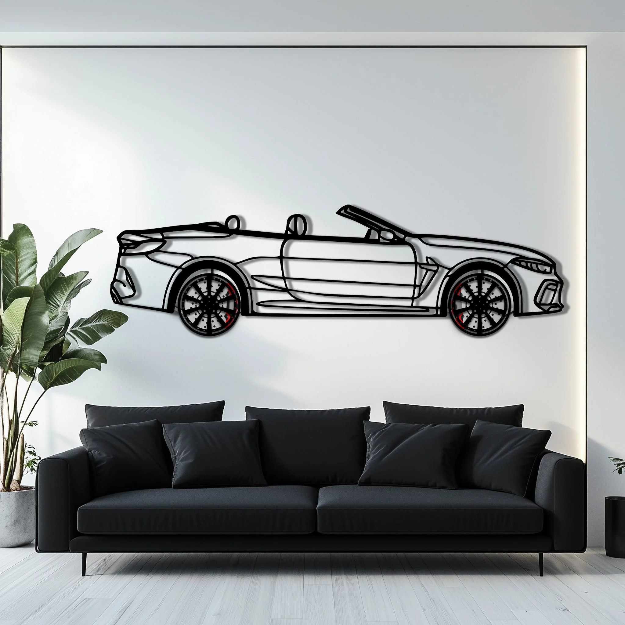 BMW M8 Competition Metal Car Wall Art with Rotating Wheels - M Power Luxury Silhouette - Interactive Automotive Wall Art - KAFMEKA109 - Image 8