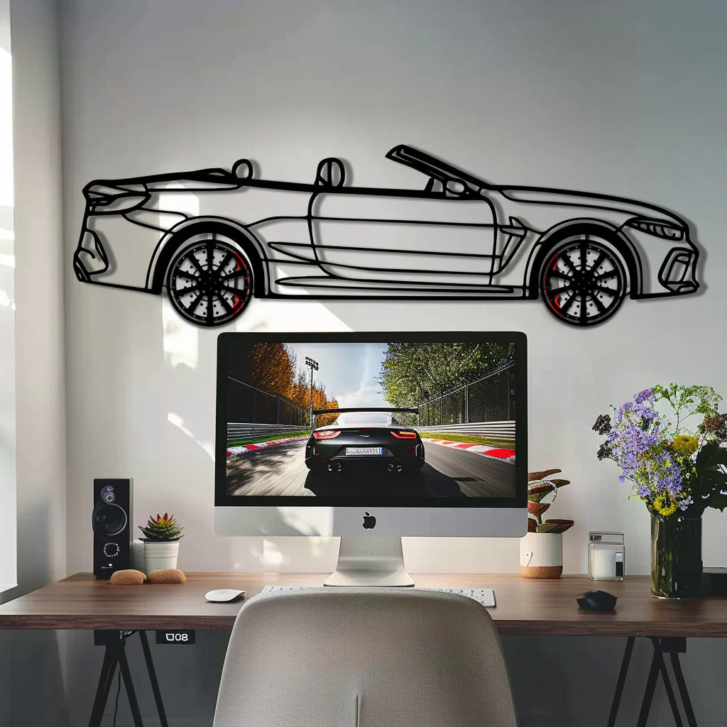 BMW M8 Competition Metal Car Wall Art with Rotating Wheels - M Power Luxury Silhouette - Interactive Automotive Wall Art - KAFMEKA109 - Image 9