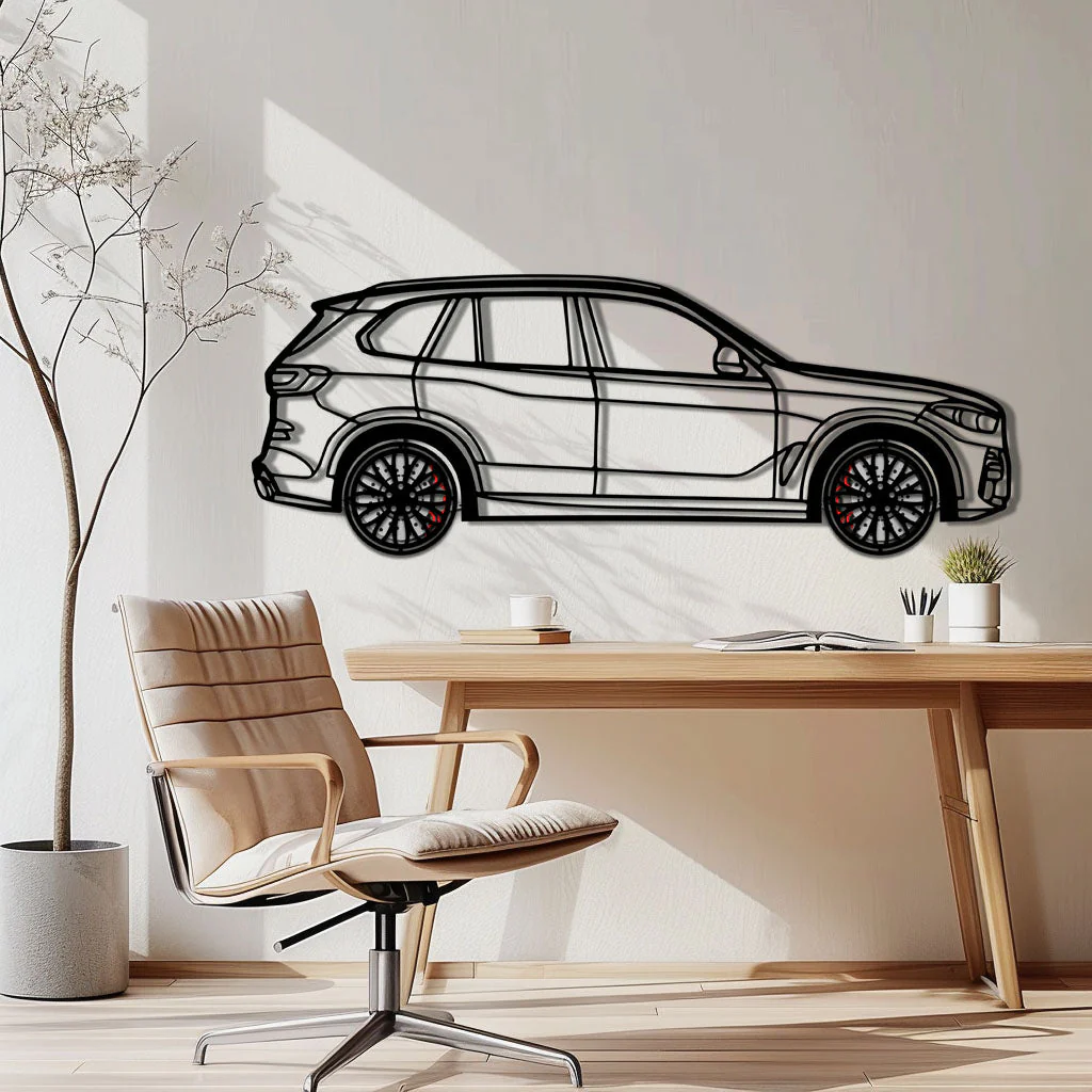 BMW X5 Metal Car Wall Art with Rotating Wheels - Modern SAV Silhouette Decor - Interactive Automotive Wall Art - KAFMEKA111 - Image 2