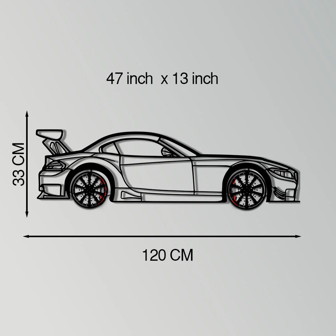 BMW Z4 E89 Metal Car Wall Art with Rotating Wheels - Modern Roadster Silhouette Decor - Interactive Automotive Wall Art - KAFMEKA113 - Image 10