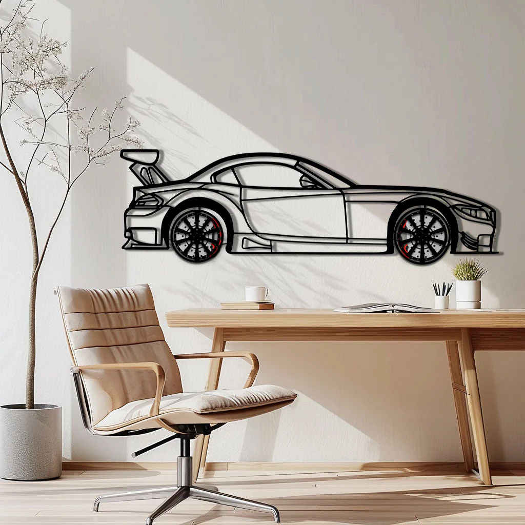 BMW Z4 E89 Metal Car Wall Art with Rotating Wheels - Modern Roadster Silhouette Decor - Interactive Automotive Wall Art - KAFMEKA113 - Image 2