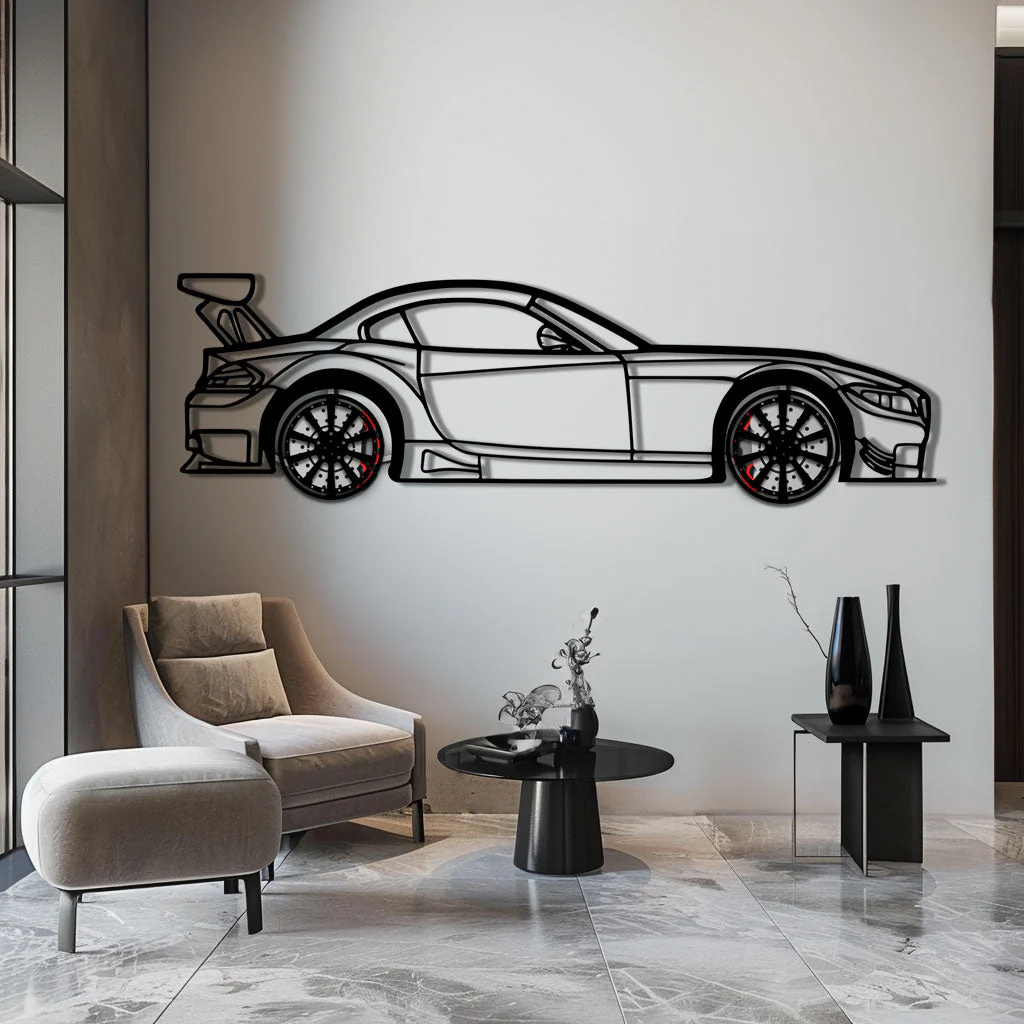 BMW Z4 E89 Metal Car Wall Art with Rotating Wheels - Modern Roadster Silhouette Decor - Interactive Automotive Wall Art - KAFMEKA113 - Image 3