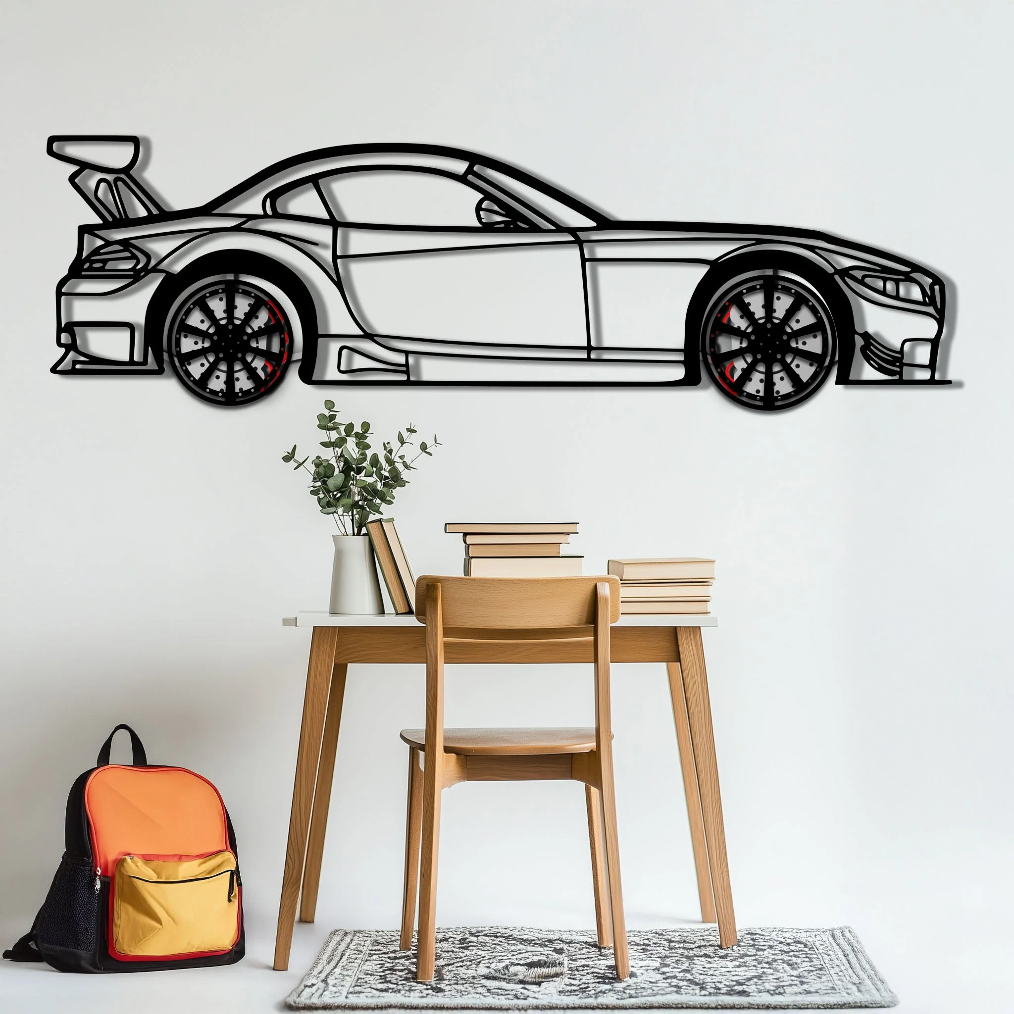BMW Z4 E89 Metal Car Wall Art with Rotating Wheels - Modern Roadster Silhouette Decor - Interactive Automotive Wall Art - KAFMEKA113 - Image 4
