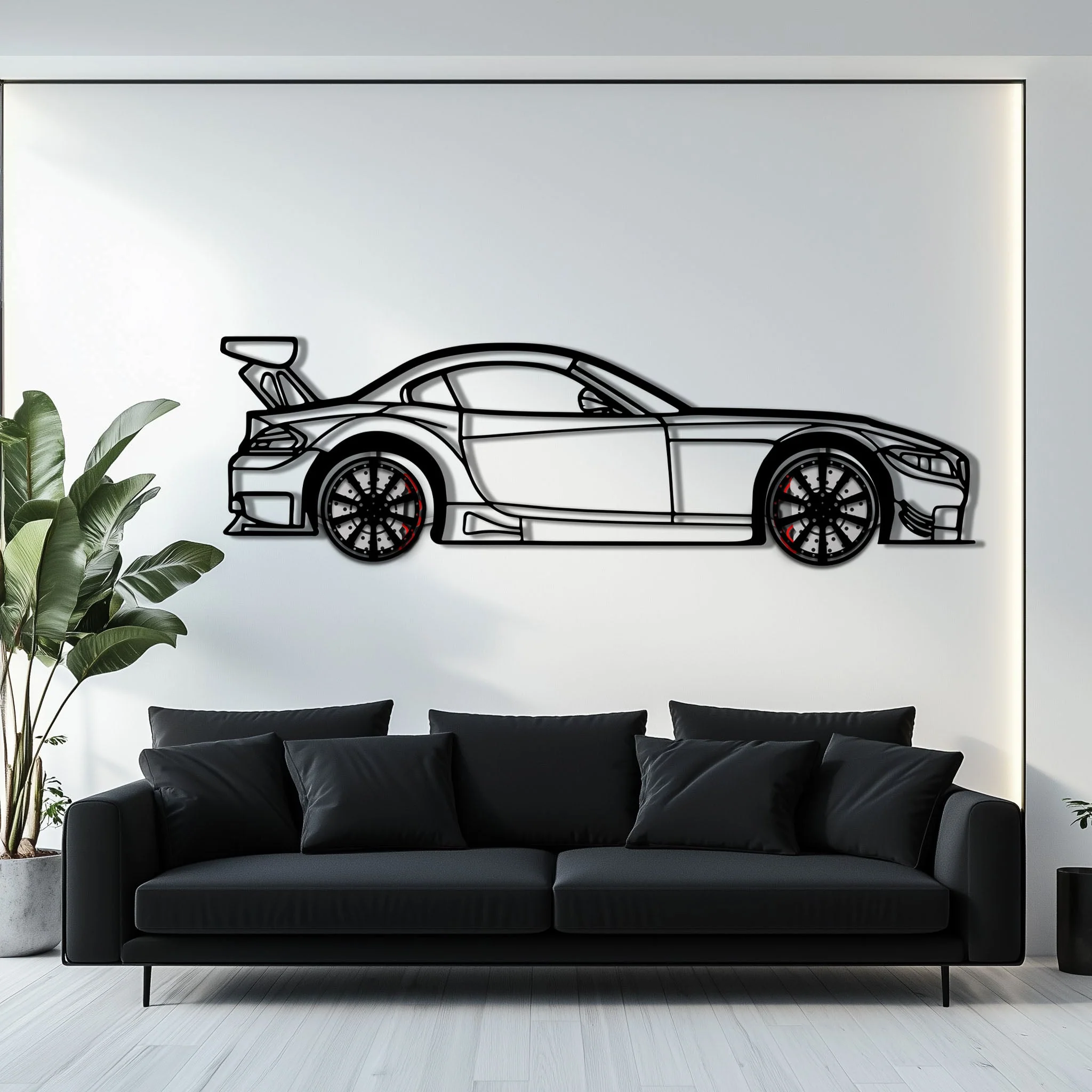 BMW Z4 E89 Metal Car Wall Art with Rotating Wheels - Modern Roadster Silhouette Decor - Interactive Automotive Wall Art - KAFMEKA113 - Image 6