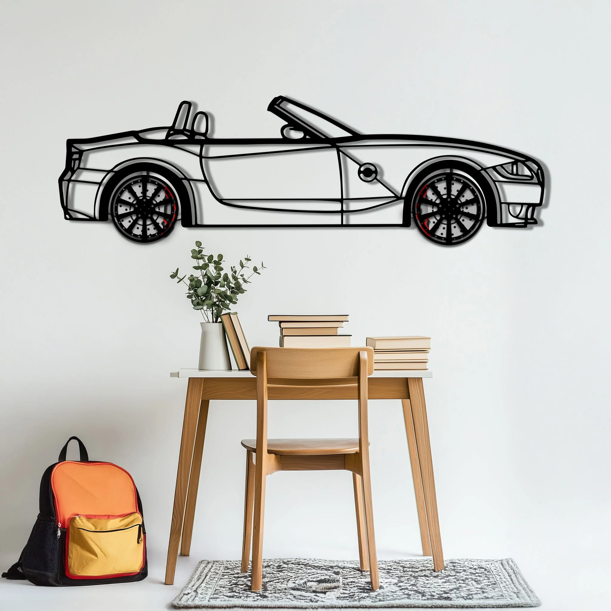 BMW Z4 M Roadster Metal Car Wall Art with Rotating Wheels - M Power Silhouette Decor - Interactive Automotive Wall Art - KAFMEKA114 - Image 6