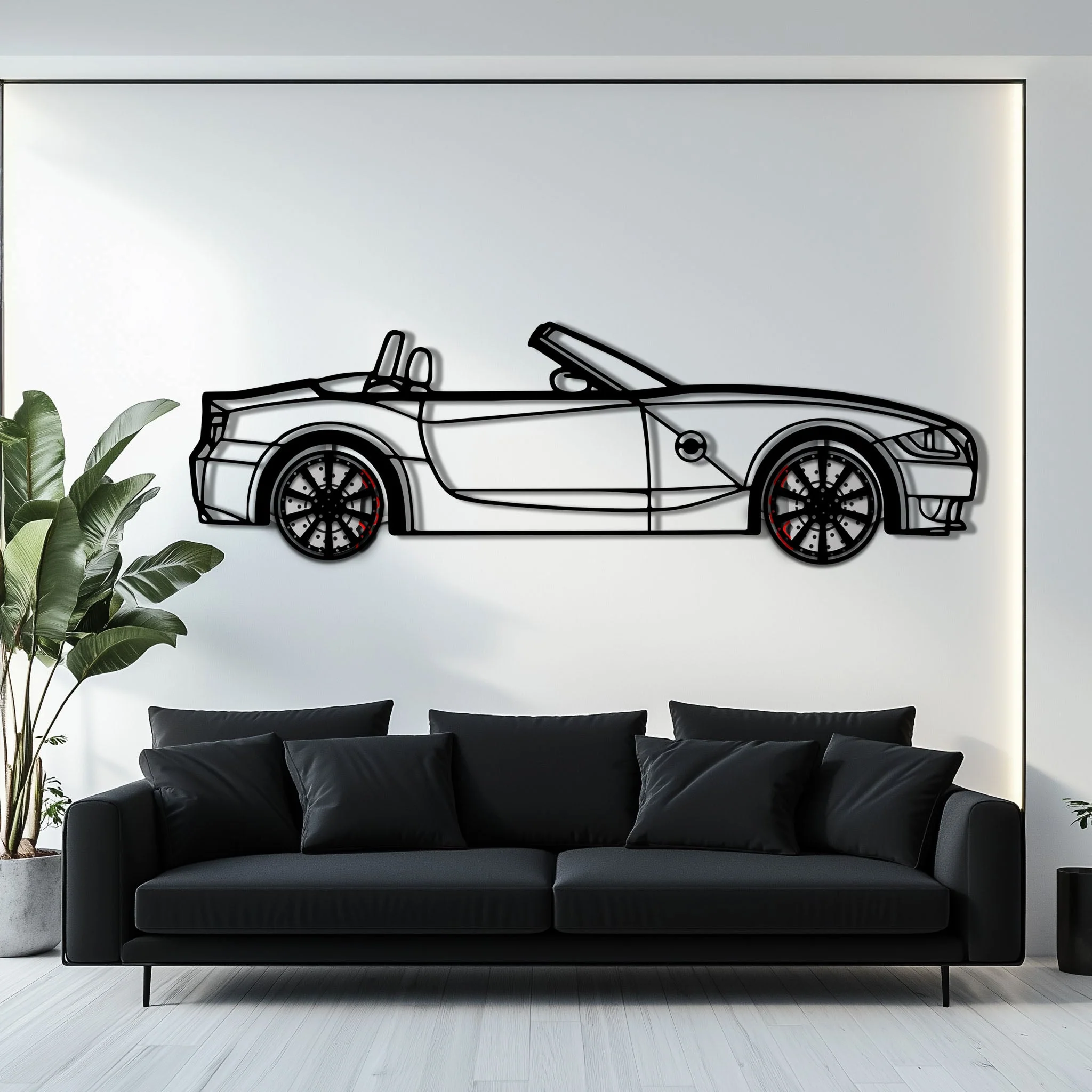 BMW Z4 M Roadster Metal Car Wall Art with Rotating Wheels - M Power Silhouette Decor - Interactive Automotive Wall Art - KAFMEKA114 - Image 8