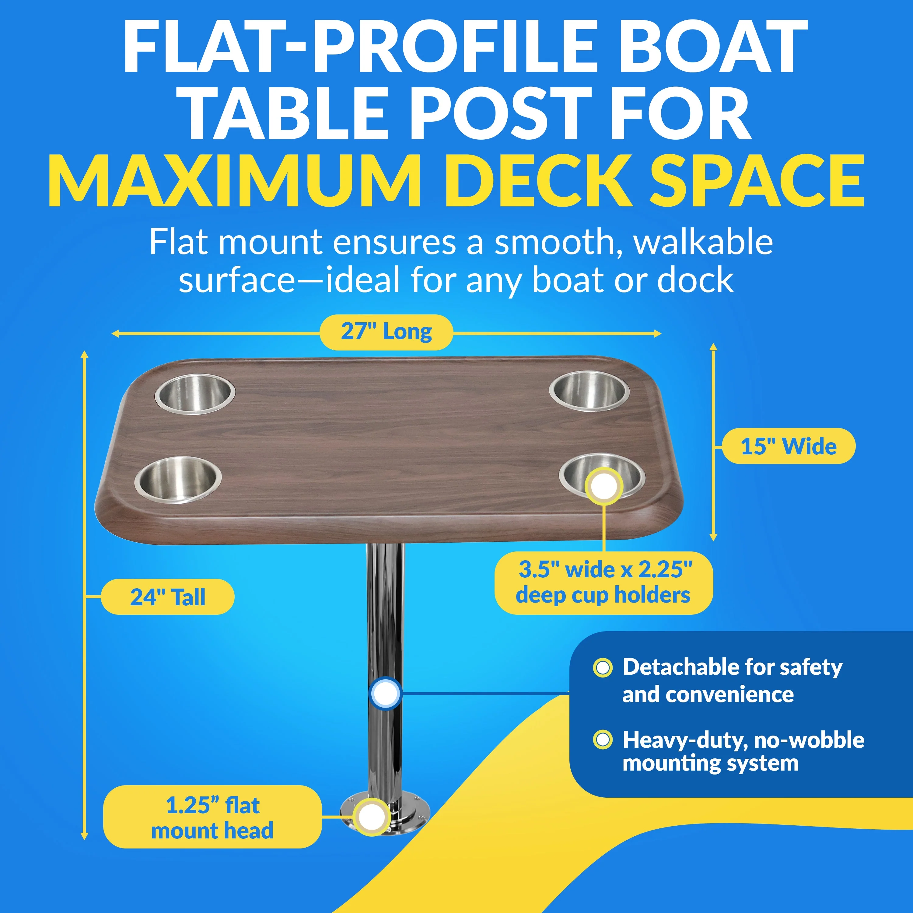 Boat Table Set - 6" Floor Plate System (6 colors) - Image 2