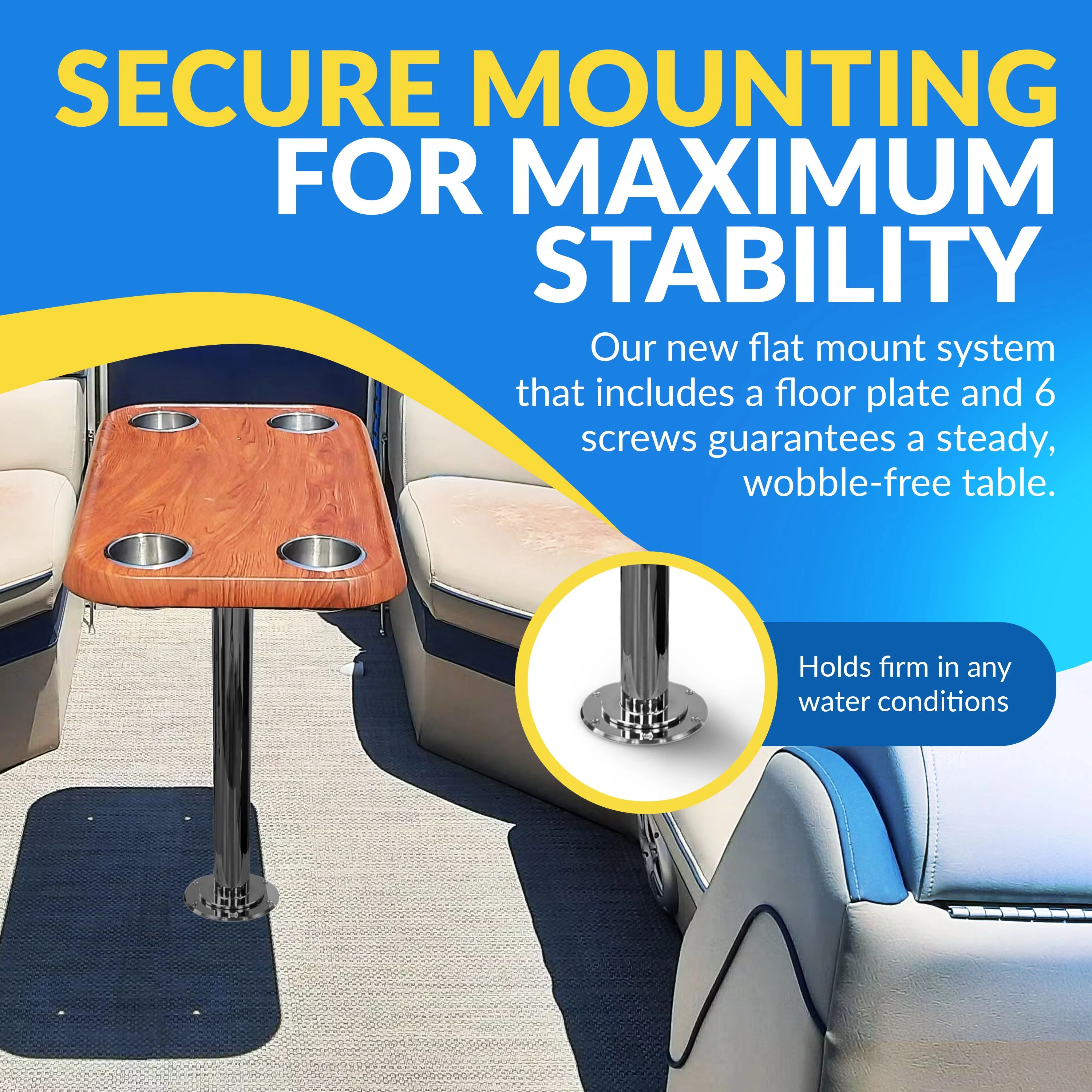 Boat Table Set - 6" Floor Plate System (6 colors) - Image 3