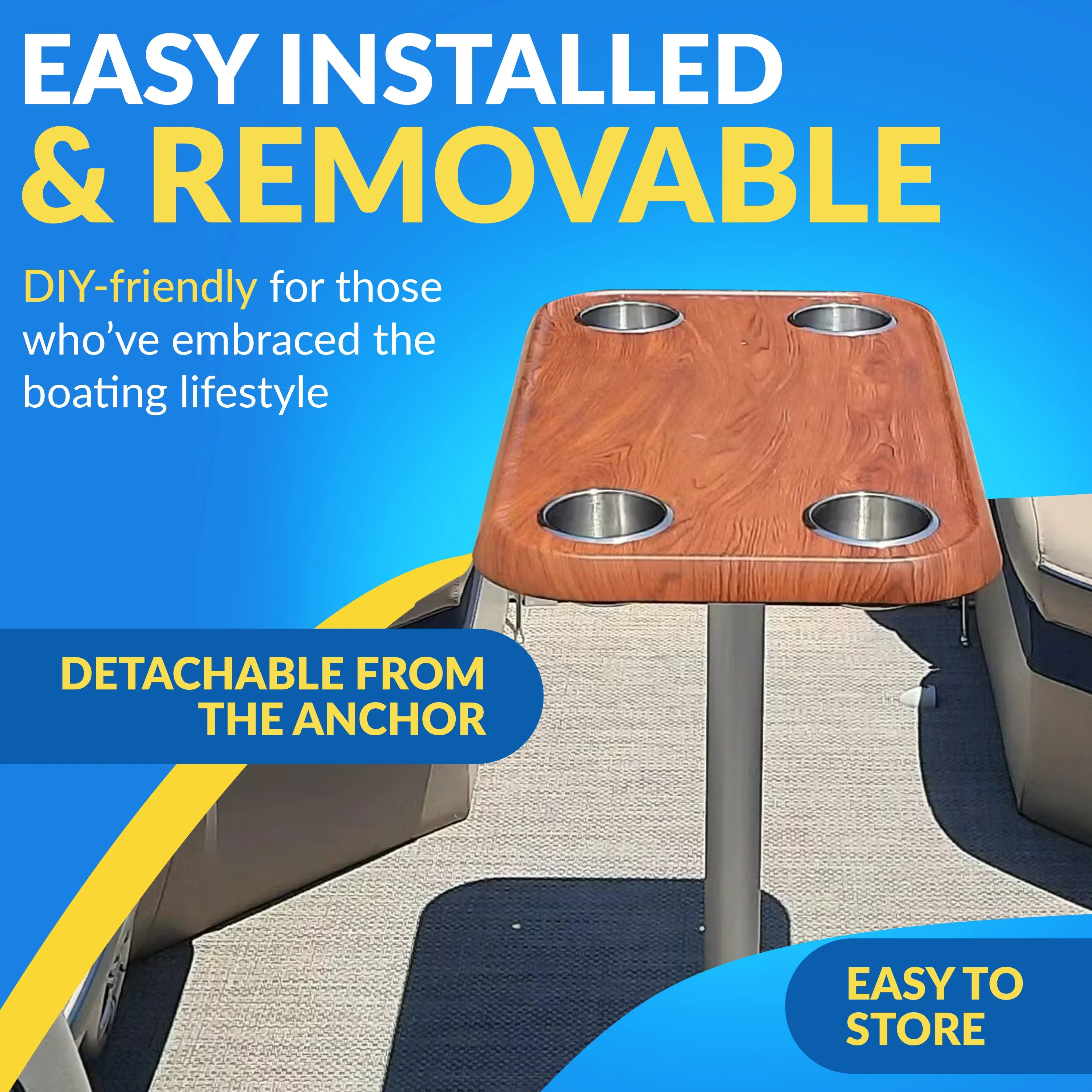 Boat Table Top Only - Mount Your Current Table Bracket to New Top - Waterproof (6 colors): - Image 10