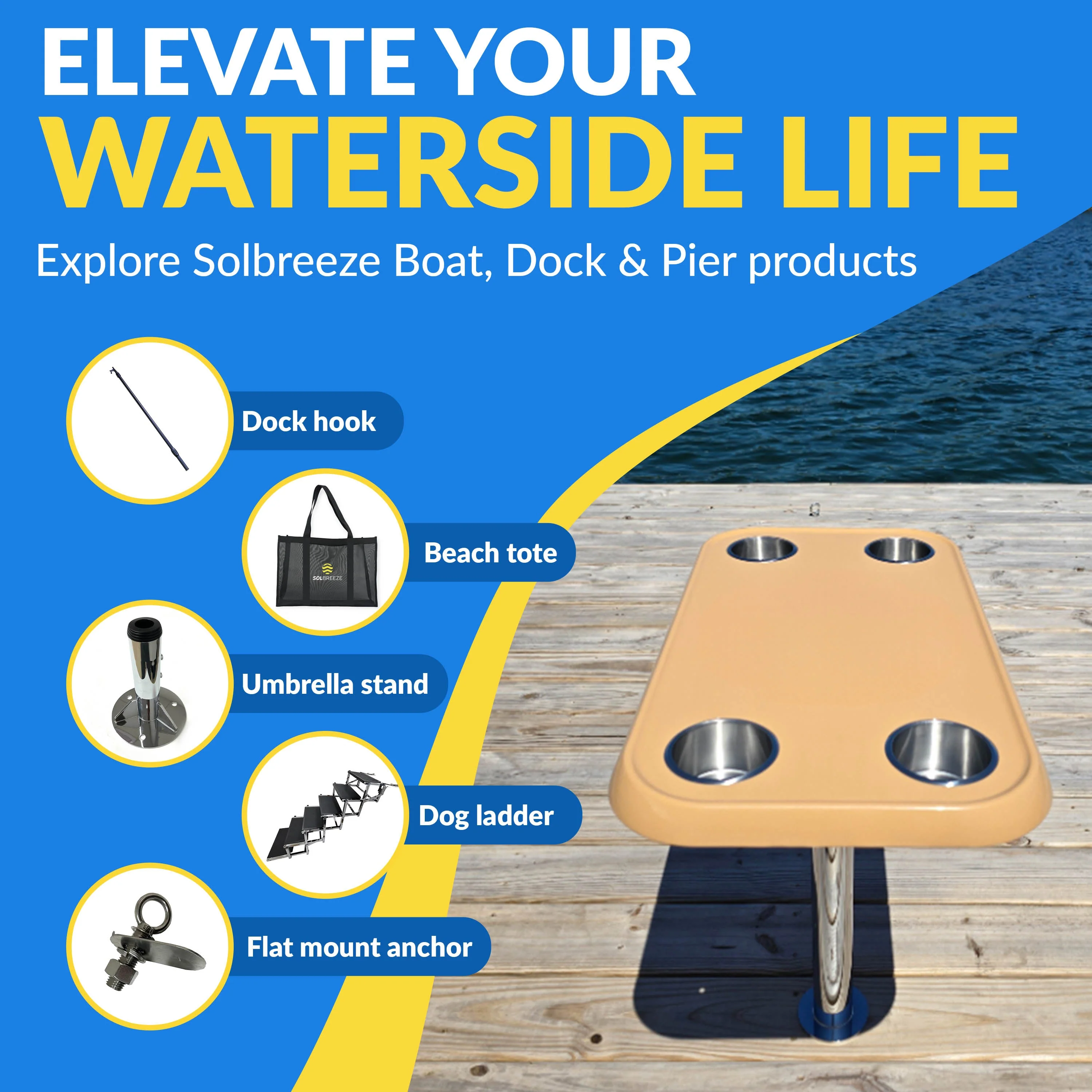 Boat Table Top Only - Mount Your Current Table Bracket to New Top - Waterproof (6 colors): - Image 7