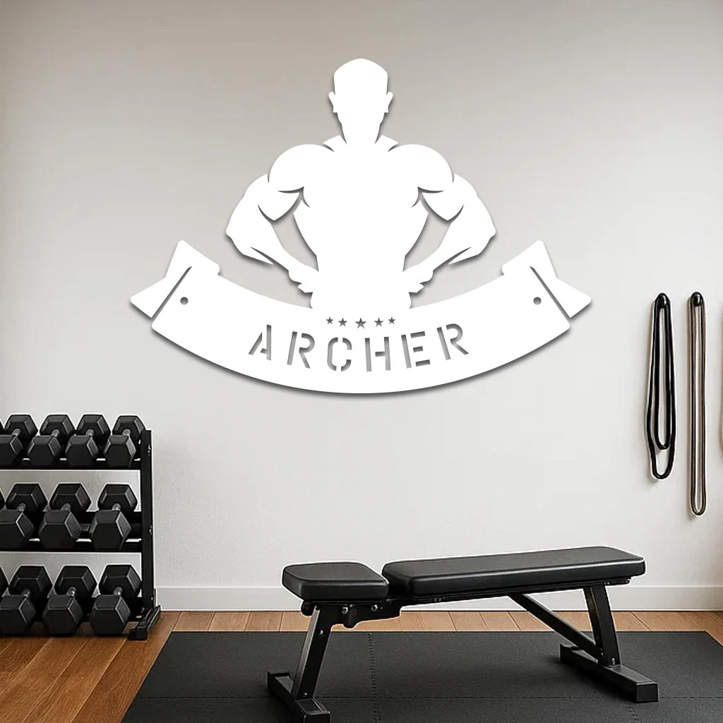 Body Builder Flexing Down Name Sign - Image 2