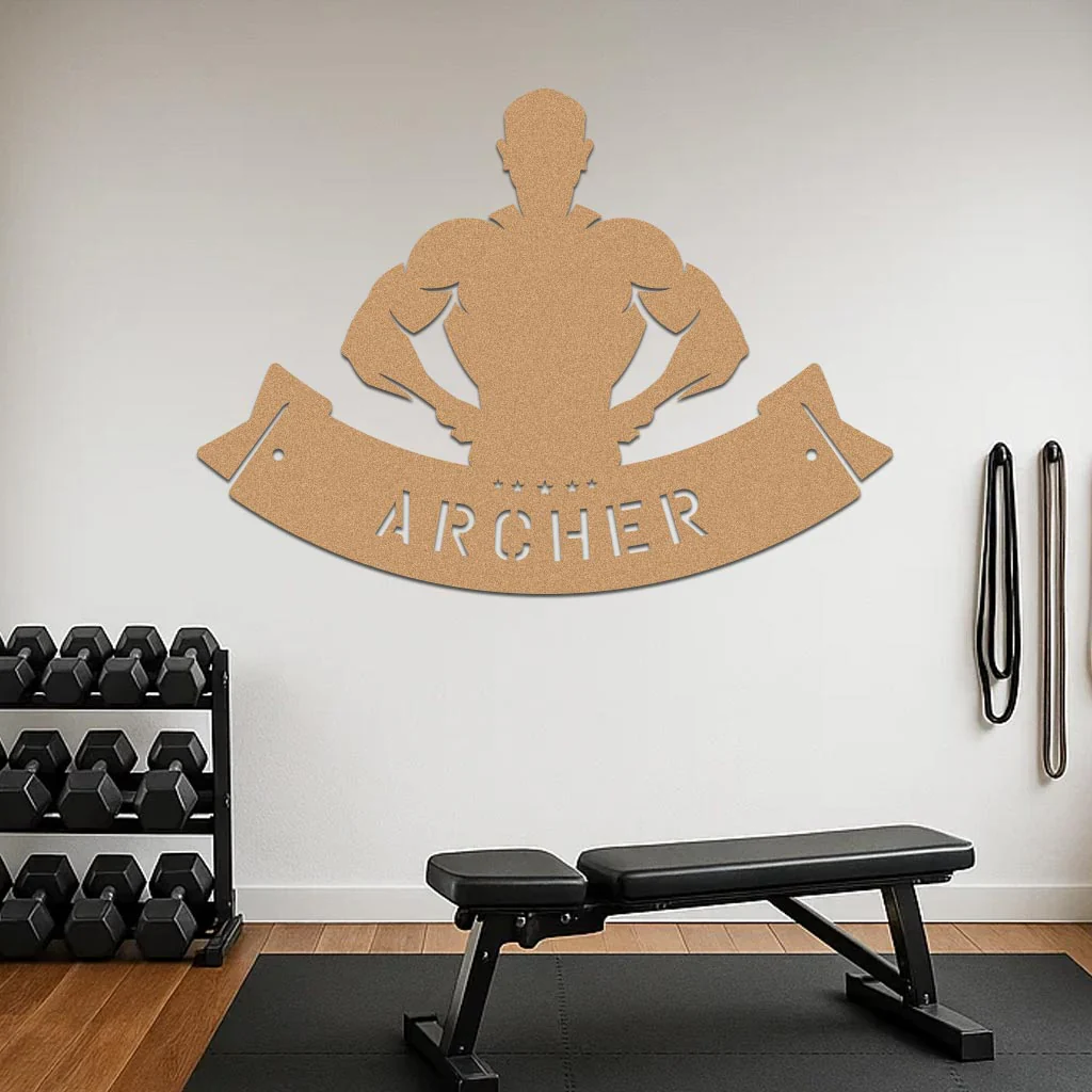 Body Builder Flexing Down Name Sign - Image 3