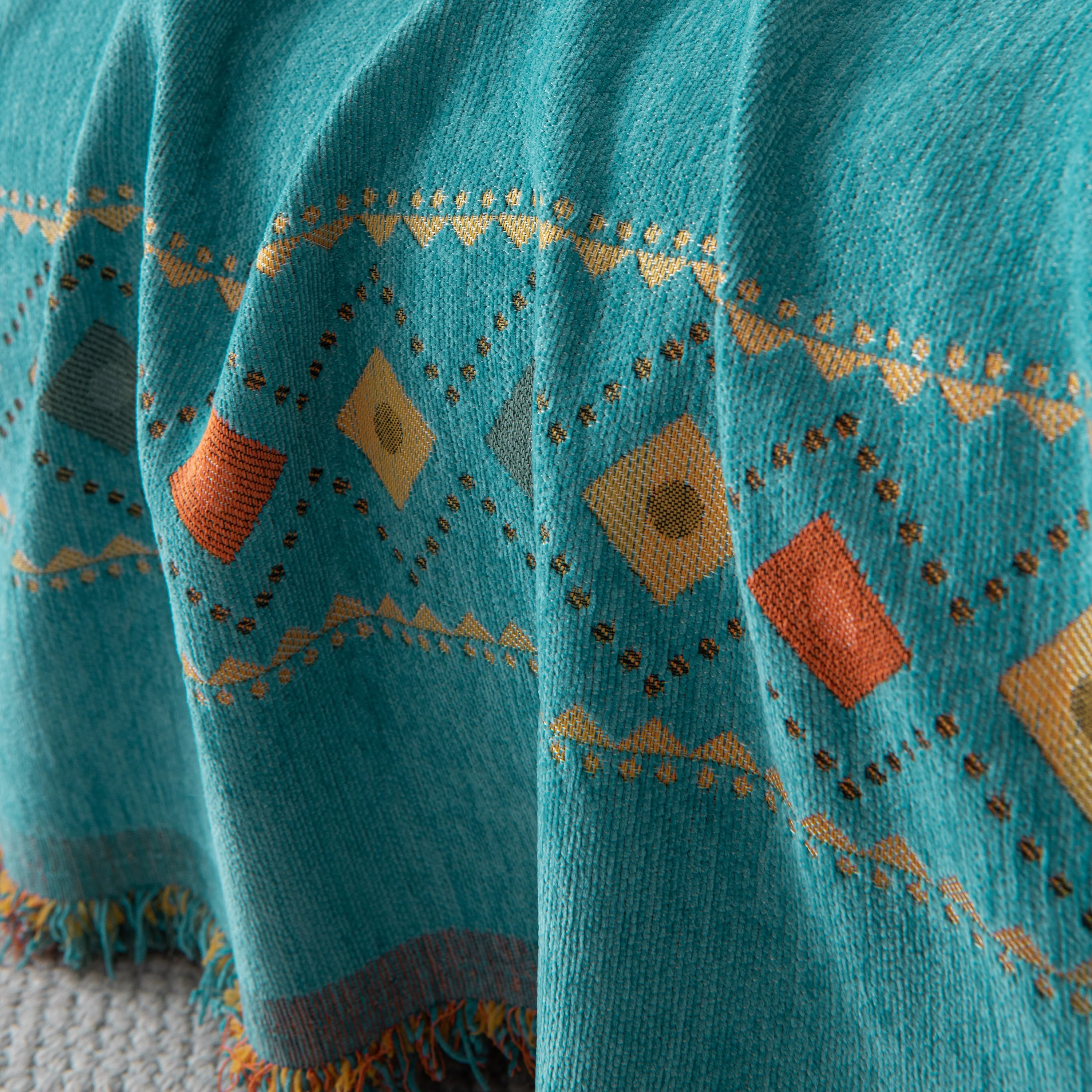 Bohemian Geometric Sofa Throw Cover, Cozy & Protective Ethnic-Inspired Couch Cover - Image 115