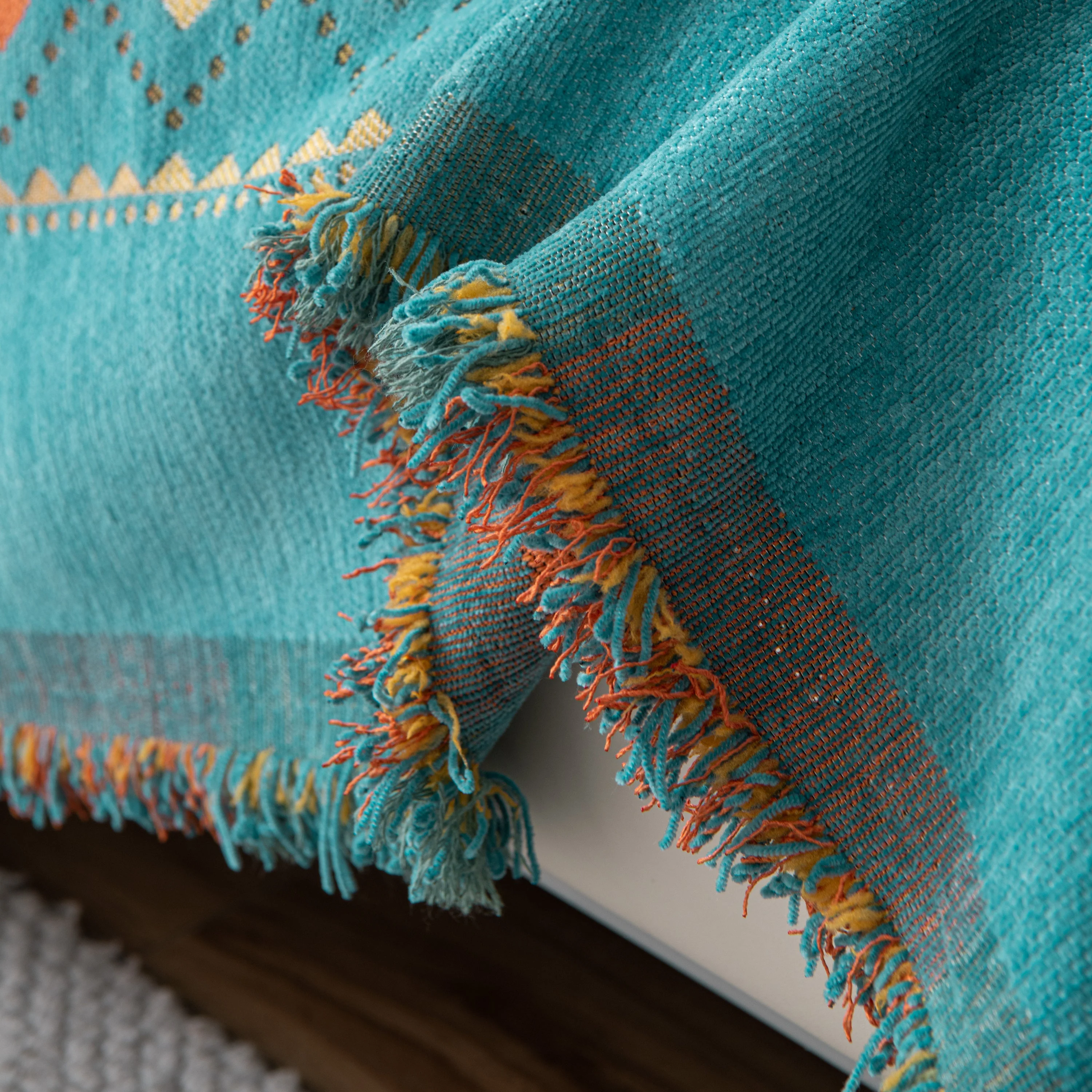 Bohemian Geometric Sofa Throw Cover, Cozy & Protective Ethnic-Inspired Couch Cover - Image 116