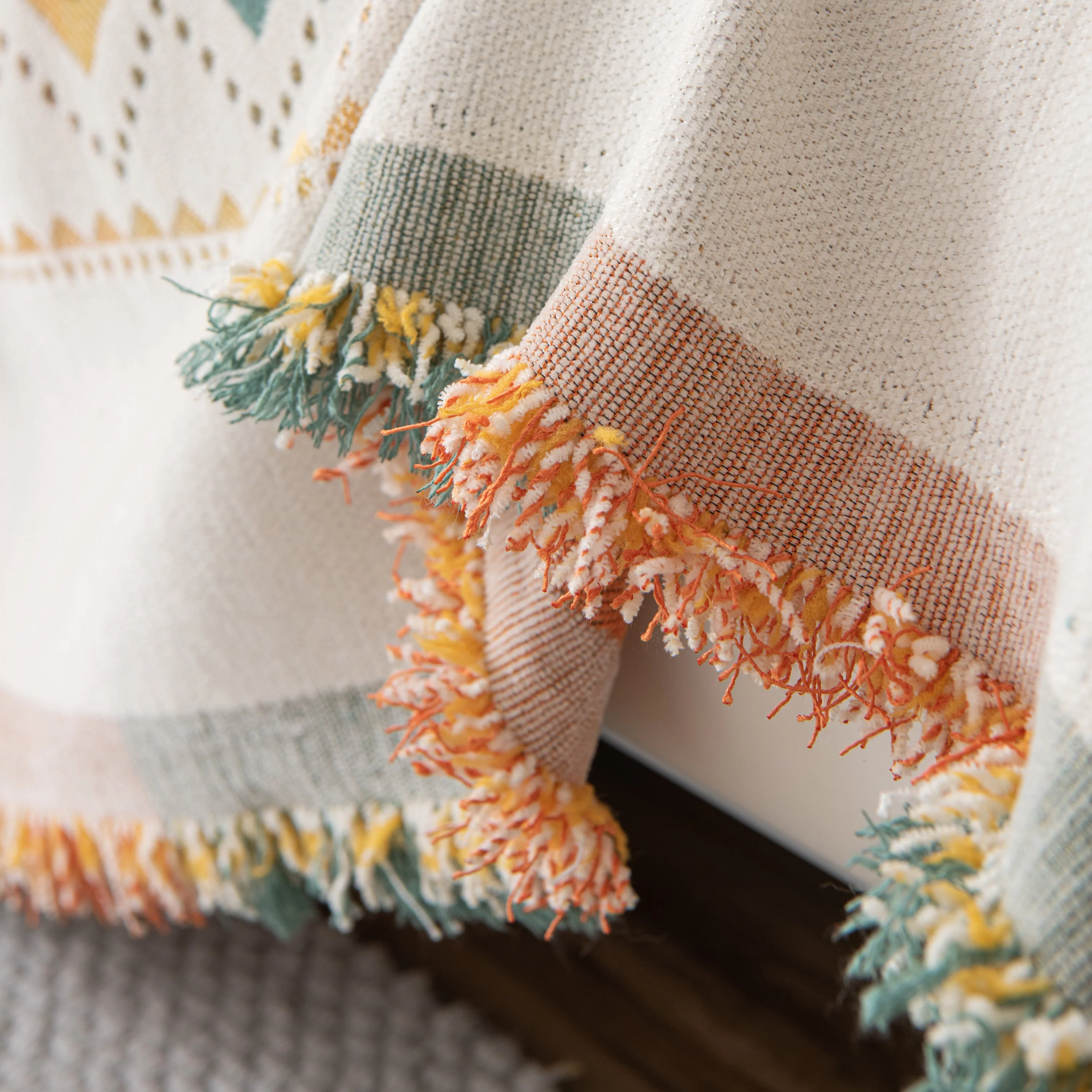 Bohemian Geometric Sofa Throw Cover, Cozy & Protective Ethnic-Inspired Couch Cover - Image 2