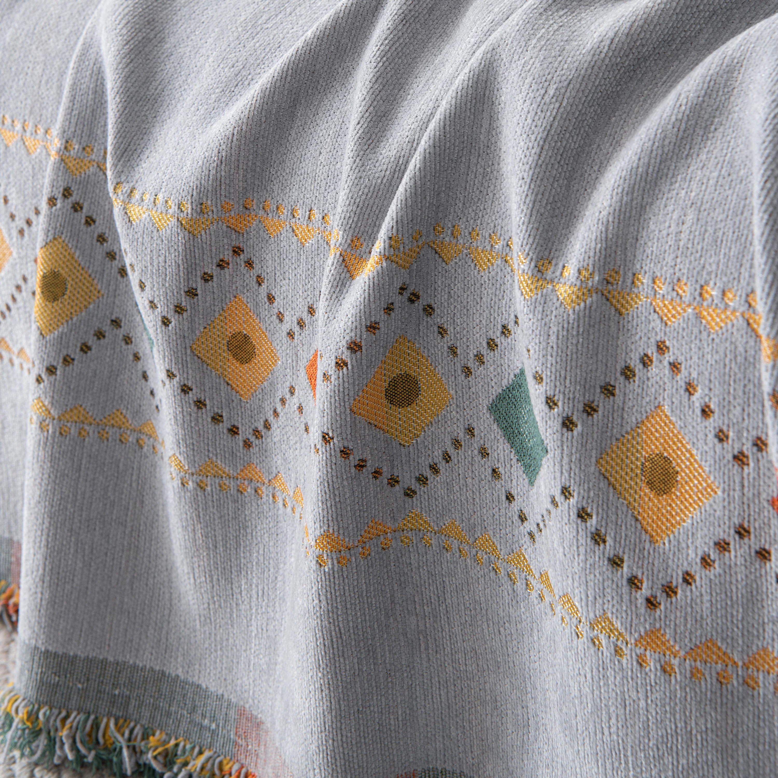 Bohemian Geometric Sofa Throw Cover, Cozy & Protective Ethnic-Inspired Couch Cover - Image 85