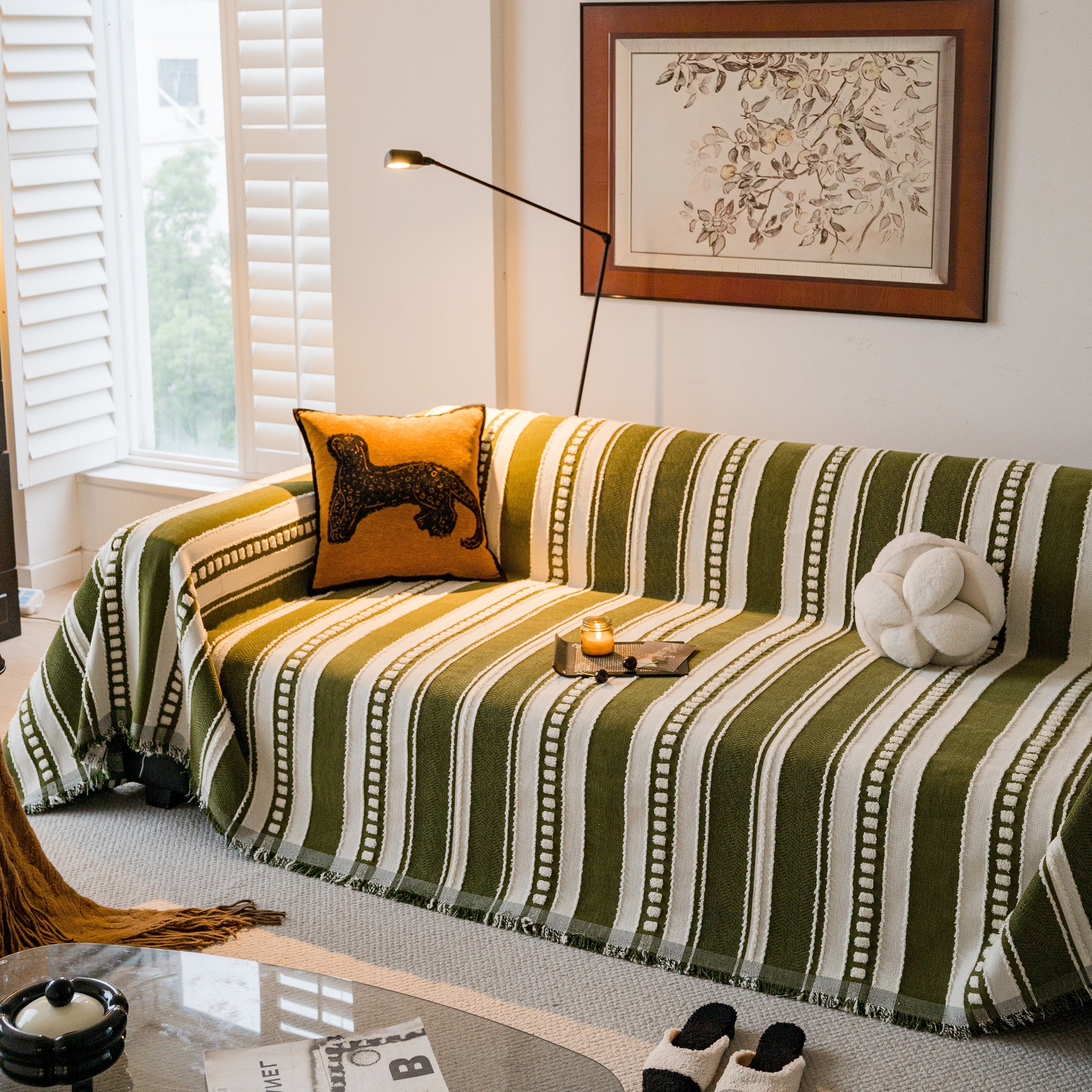 Bohemian Striped Sofa Cover, Decor Woven Throw for Couch, Loveseat, or Sectional - Image 14