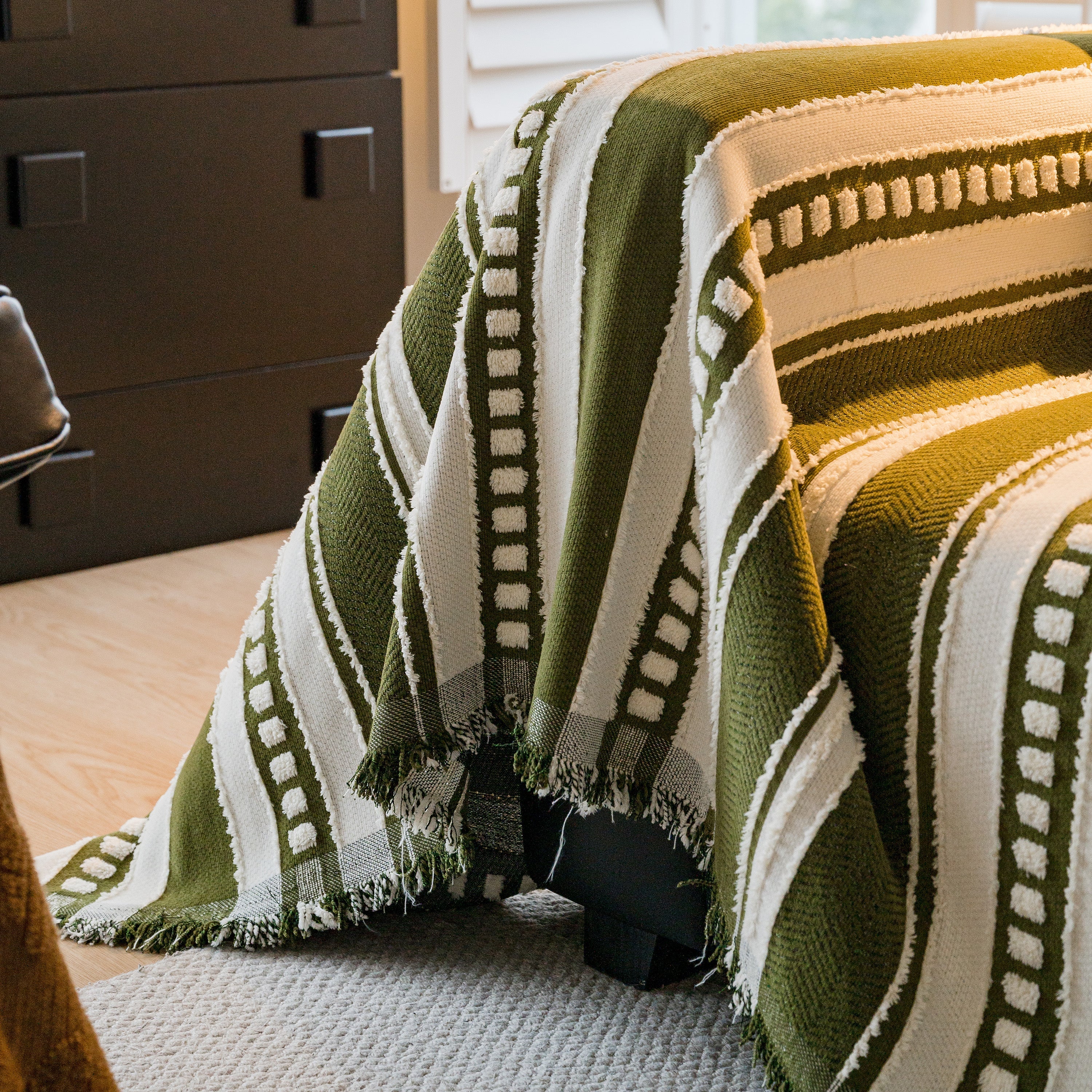 Bohemian Striped Sofa Cover, Decor Woven Throw for Couch, Loveseat, or Sectional - Image 22