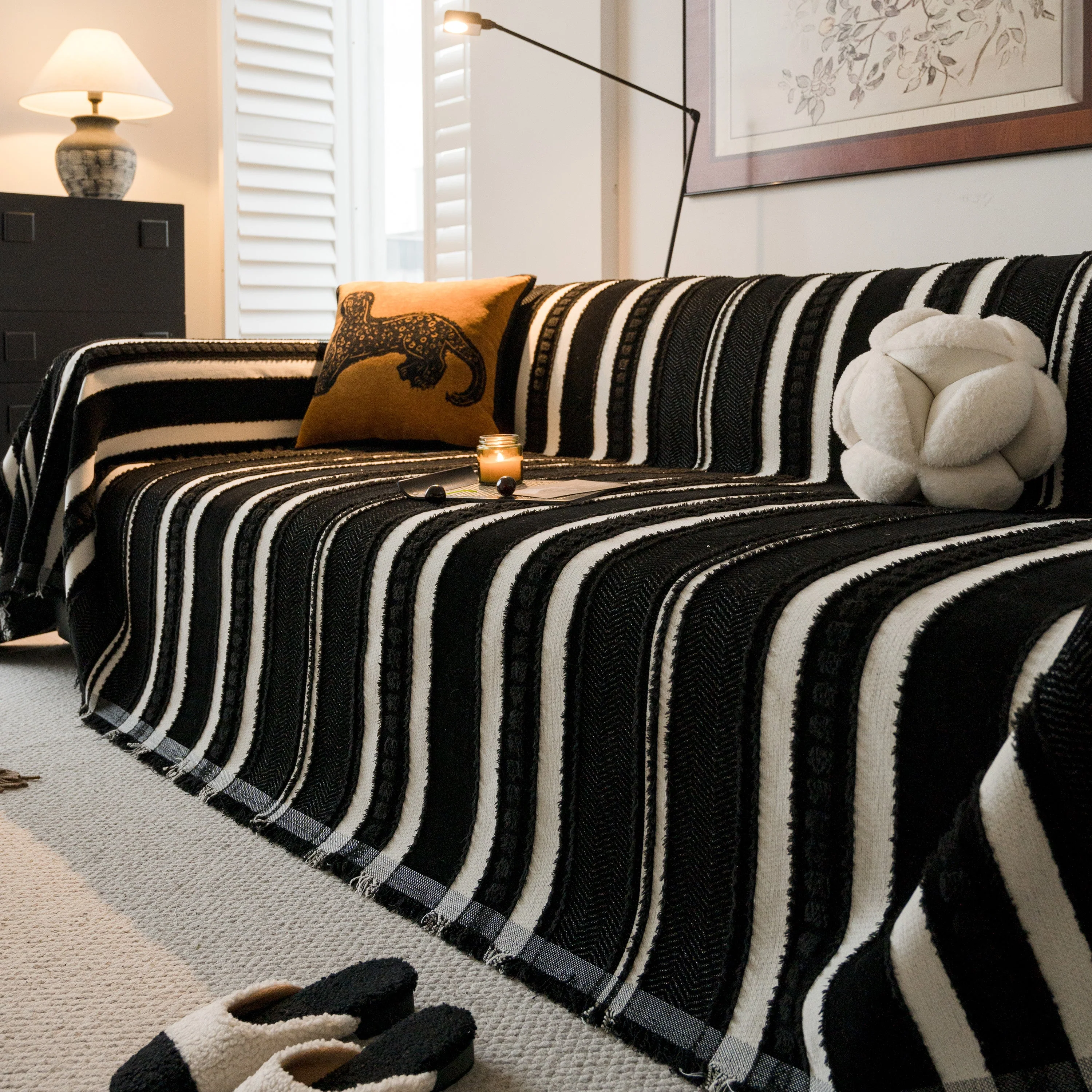 Bohemian Striped Sofa Cover, Decor Woven Throw for Couch, Loveseat, or Sectional - Image 24