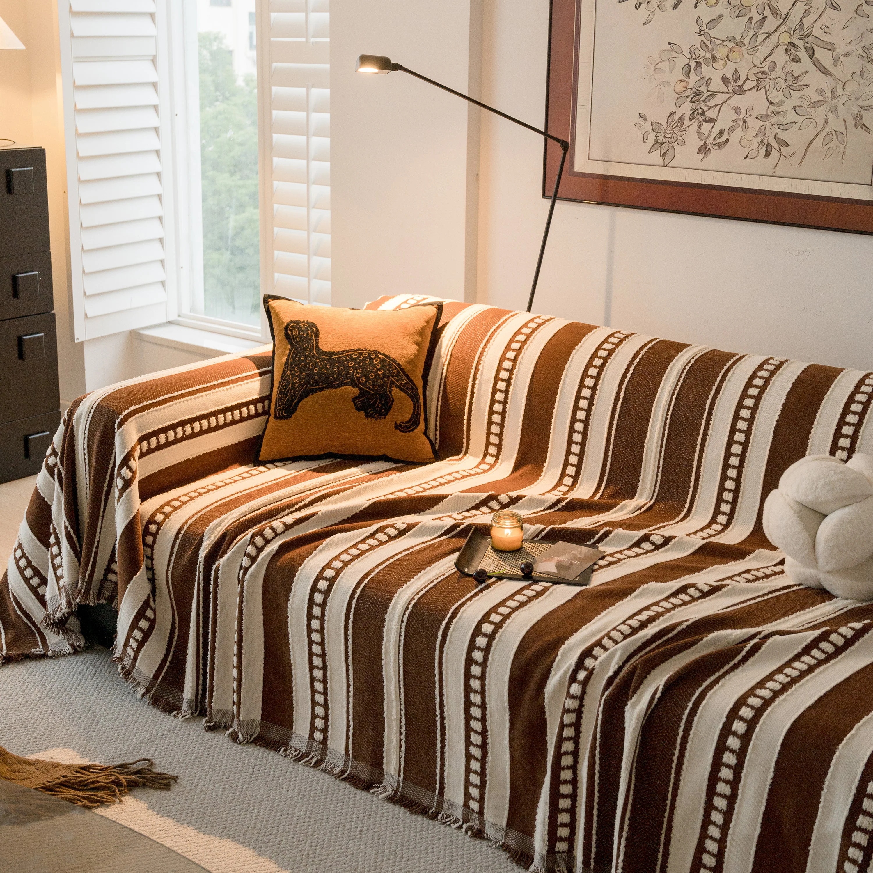 Bohemian Striped Sofa Cover, Decor Woven Throw for Couch, Loveseat, or Sectional - Image 31