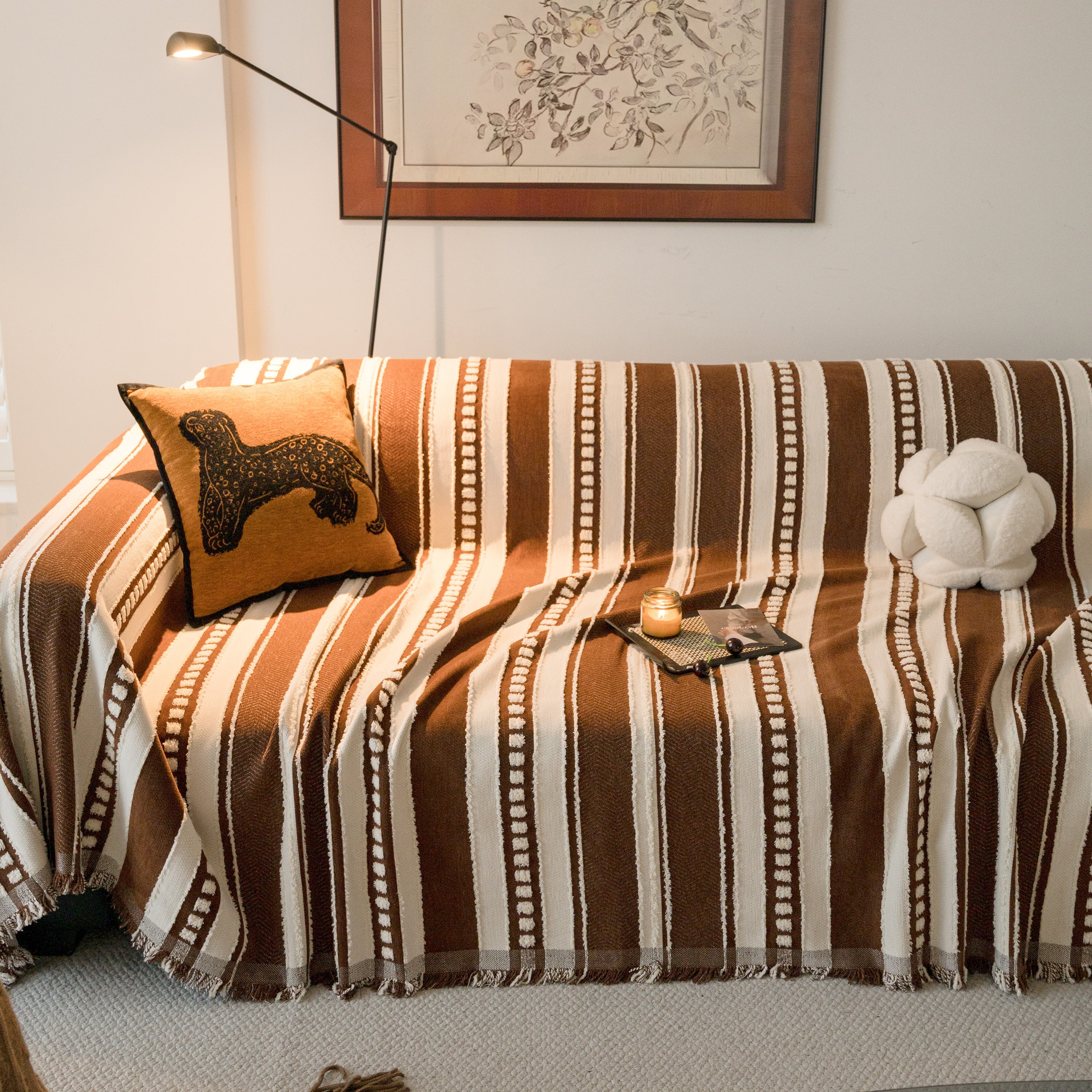 Bohemian Striped Sofa Cover, Decor Woven Throw for Couch, Loveseat, or Sectional - Image 32