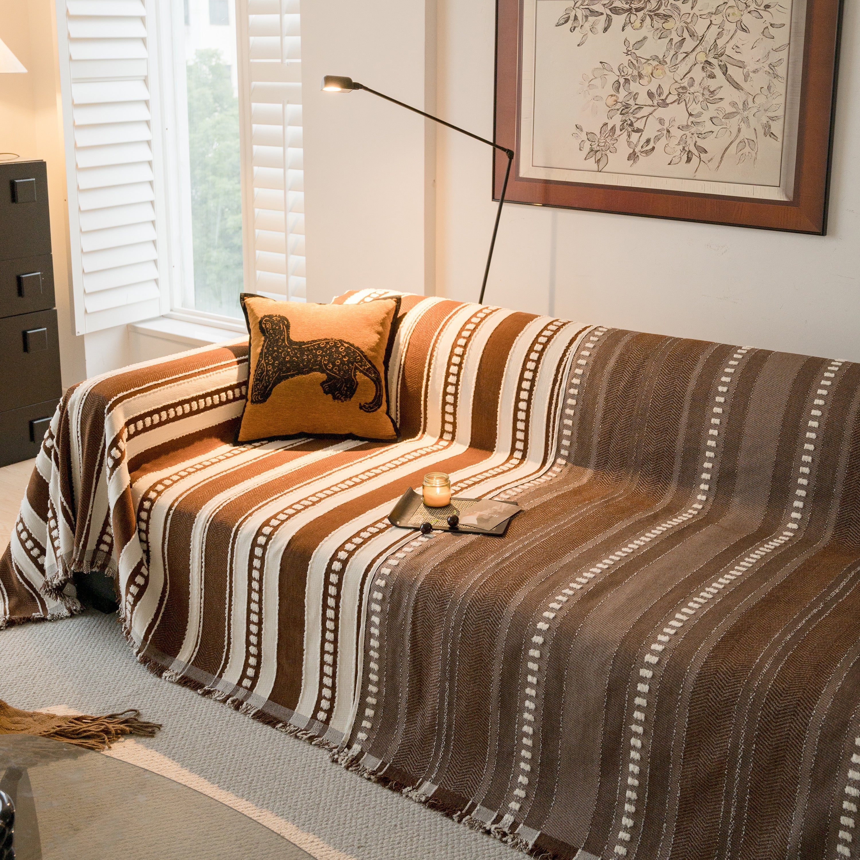 Bohemian Striped Sofa Cover, Decor Woven Throw for Couch, Loveseat, or Sectional - Image 33