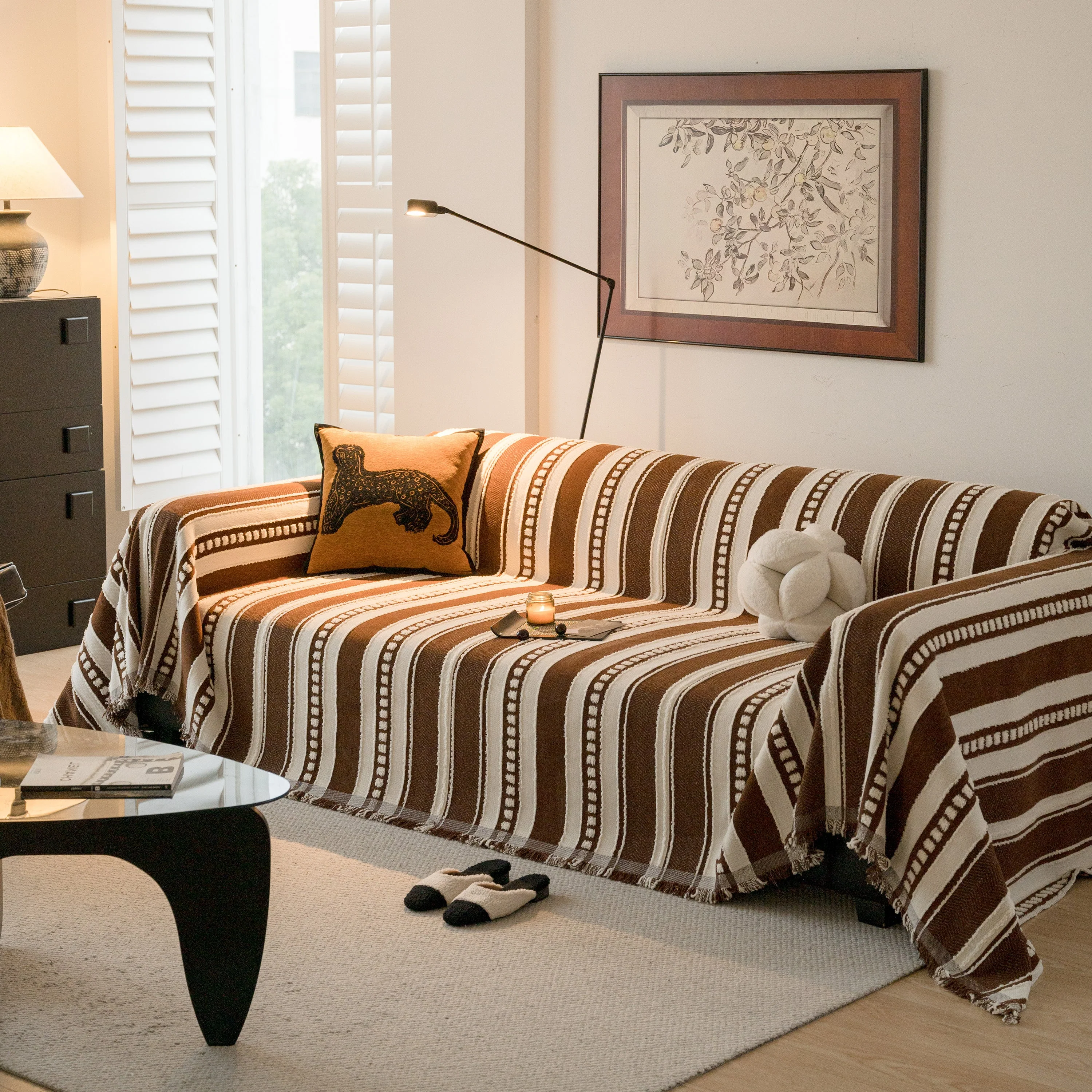 Bohemian Striped Sofa Cover, Decor Woven Throw for Couch, Loveseat, or Sectional - Image 47