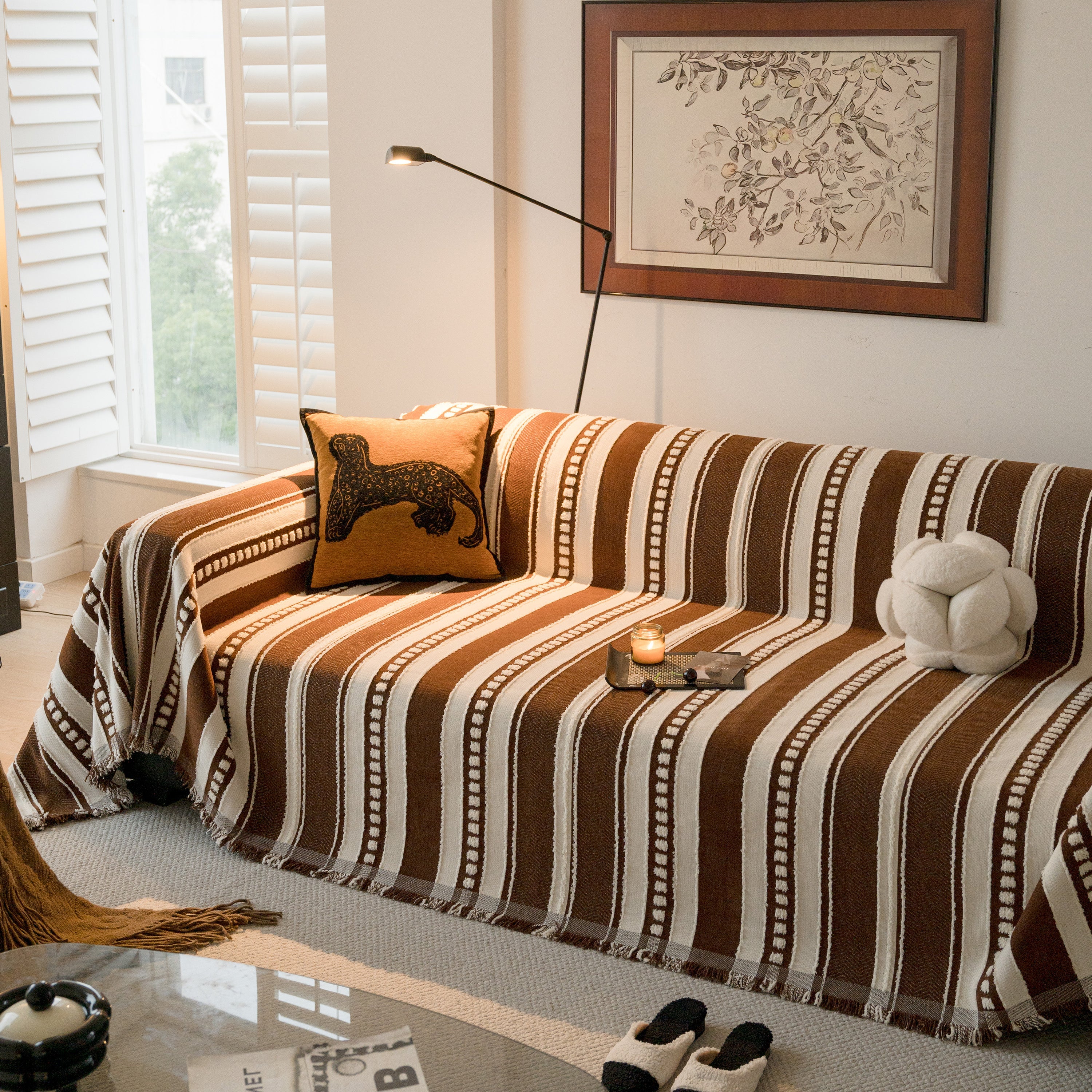 Bohemian Striped Sofa Cover, Decor Woven Throw for Couch, Loveseat, or Sectional - Image 48