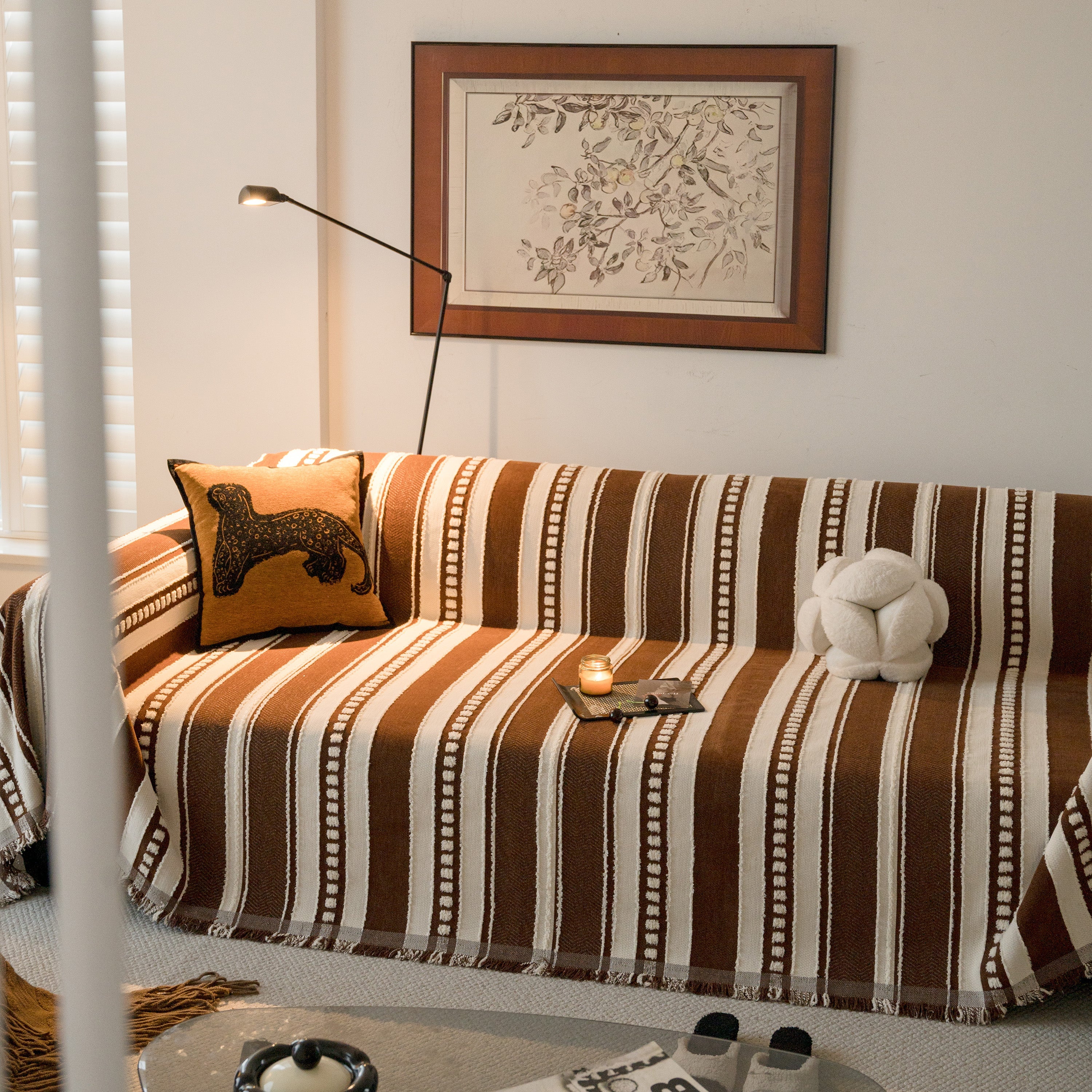 Bohemian Striped Sofa Cover, Decor Woven Throw for Couch, Loveseat, or Sectional - Image 49