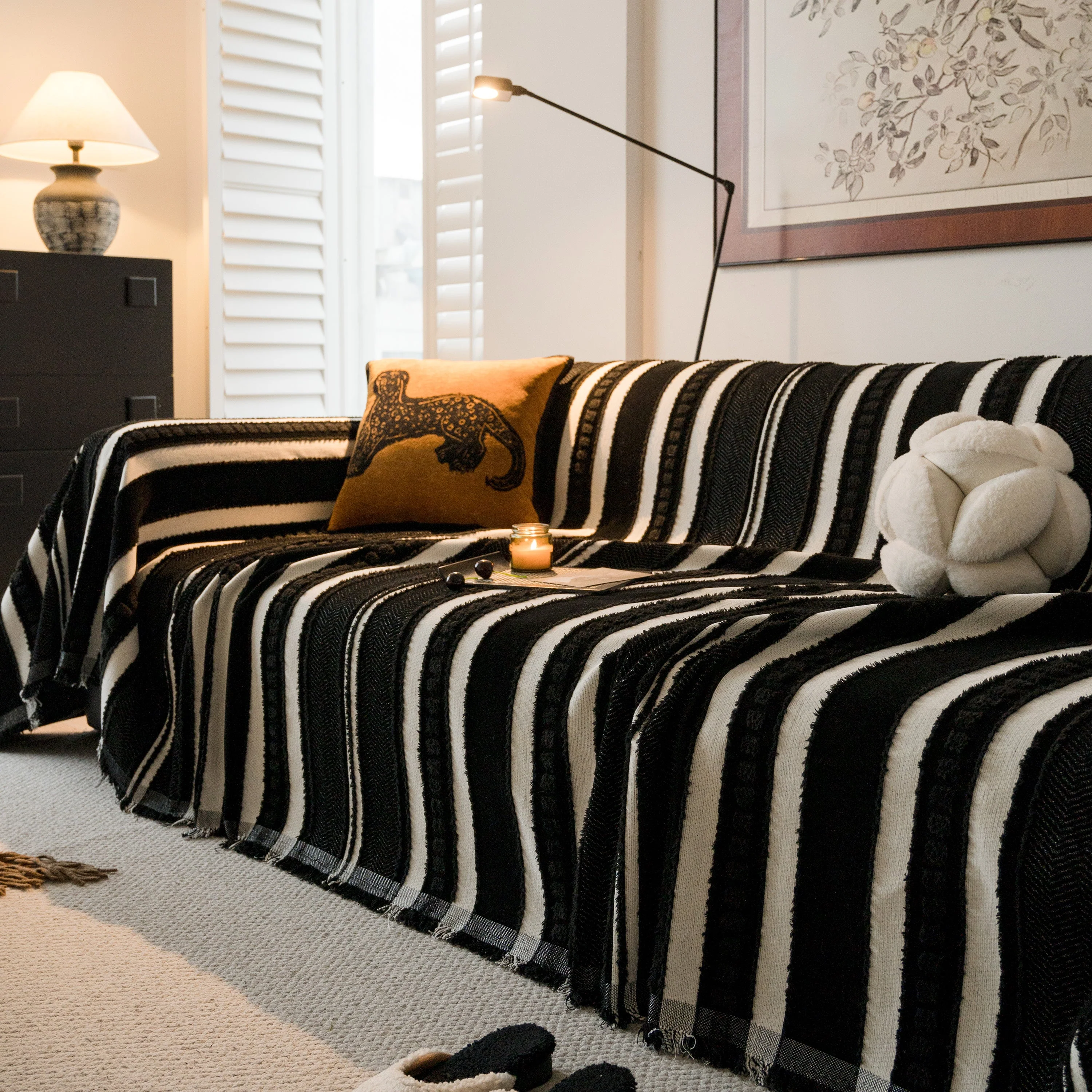 Bohemian Striped Sofa Cover, Decor Woven Throw for Couch, Loveseat, or Sectional - Image 56